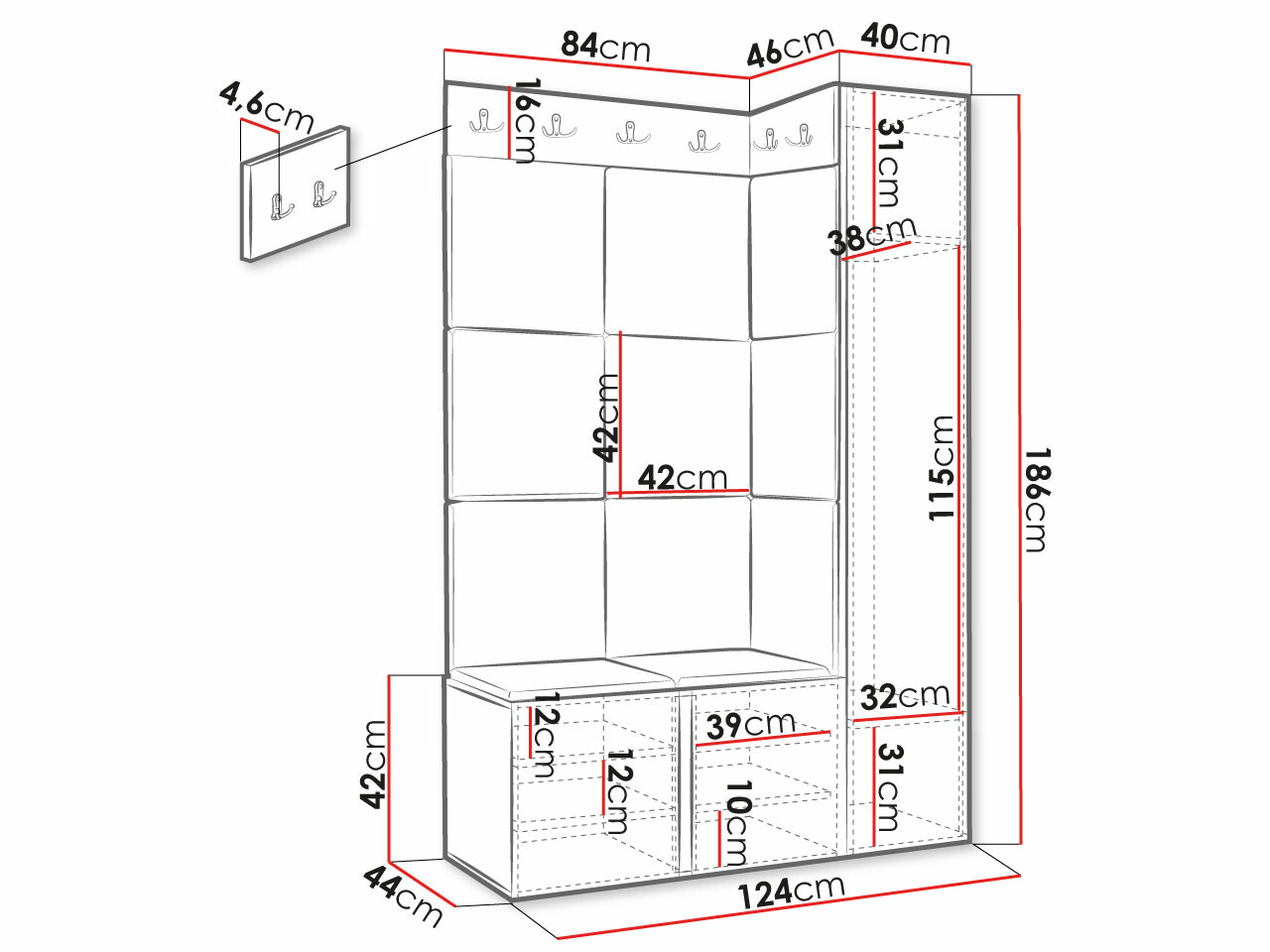 Conjunto para corredor Hartford 377 (Preto)