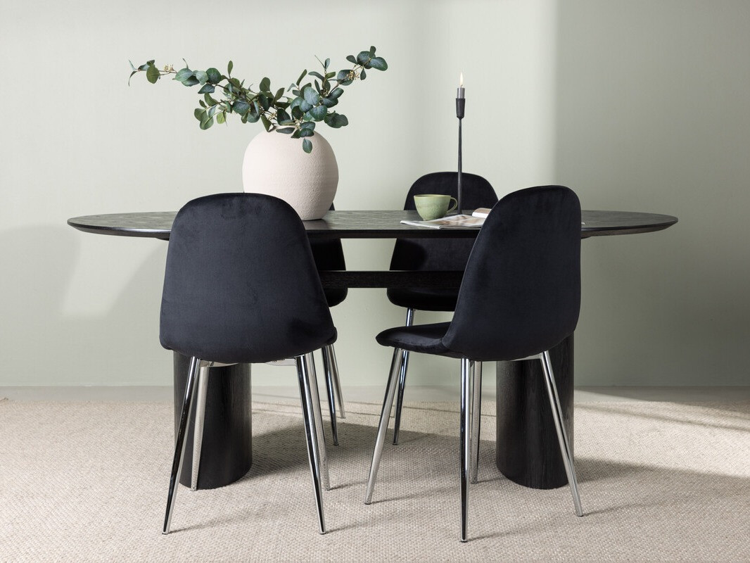 Conjunto para refeições Dallas 4559 (Preto + Prata)