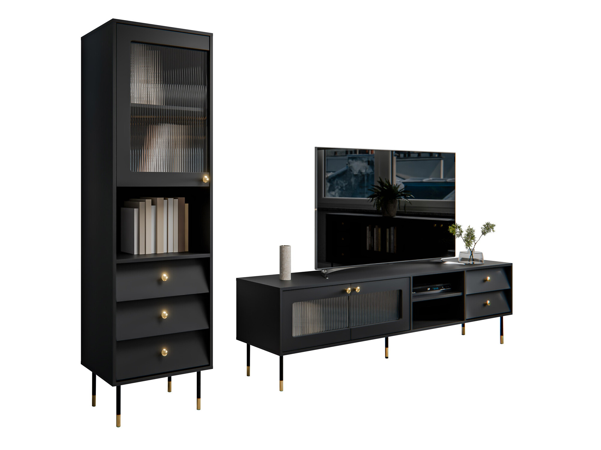 Conjunto para sala de estar Feletri 109 (Preto)