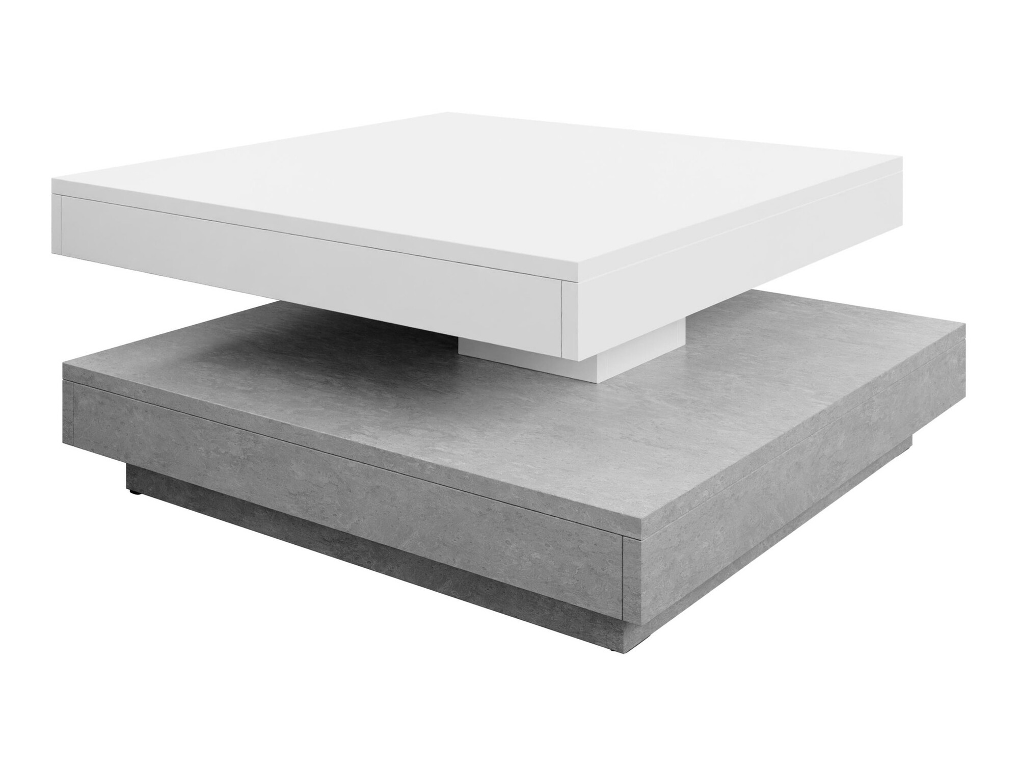 Mesa de centro extensível Comfivo Pisces (Cimento + Branco)