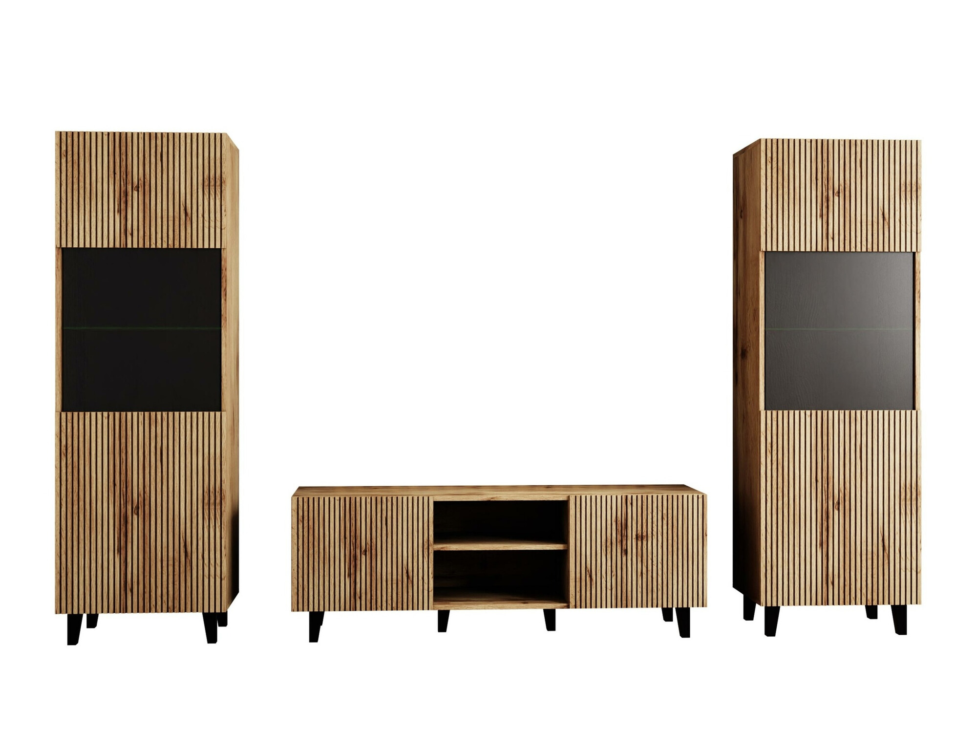 Conjunto para sala de estar Comes (Carvalho wotan)