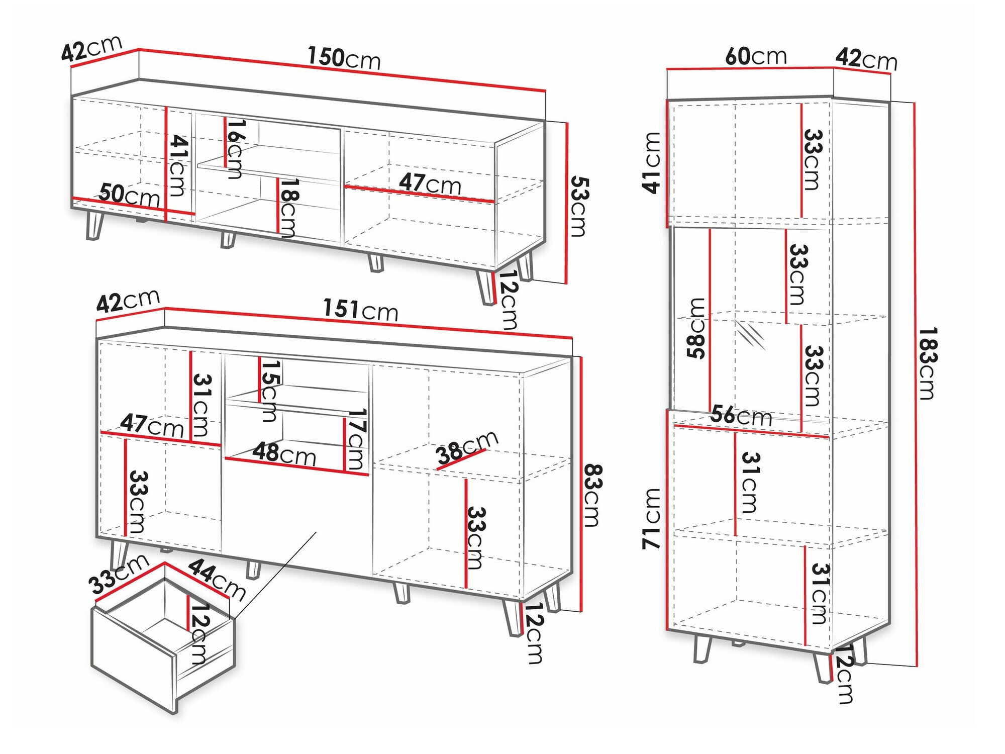 Conjunto para sala de estar Remeta 111 (Antracite)
