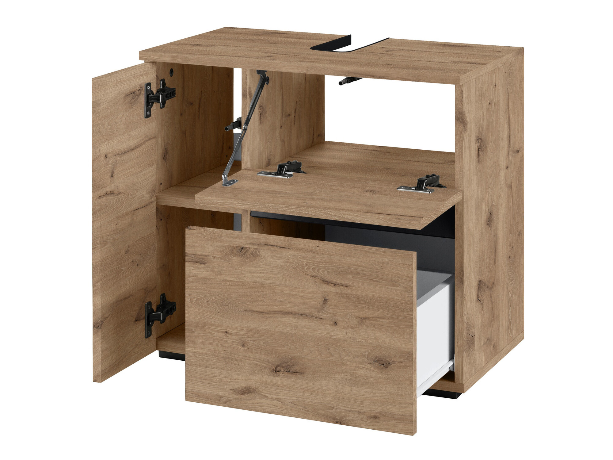 Armário com lavatório de apoio próprio para casa de banho Soncamu 108 (Carvalho)