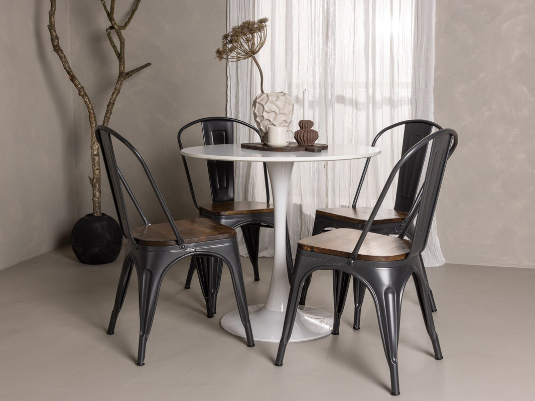Conjunto para refeições Dallas 4589 (Preto + Nogueira)