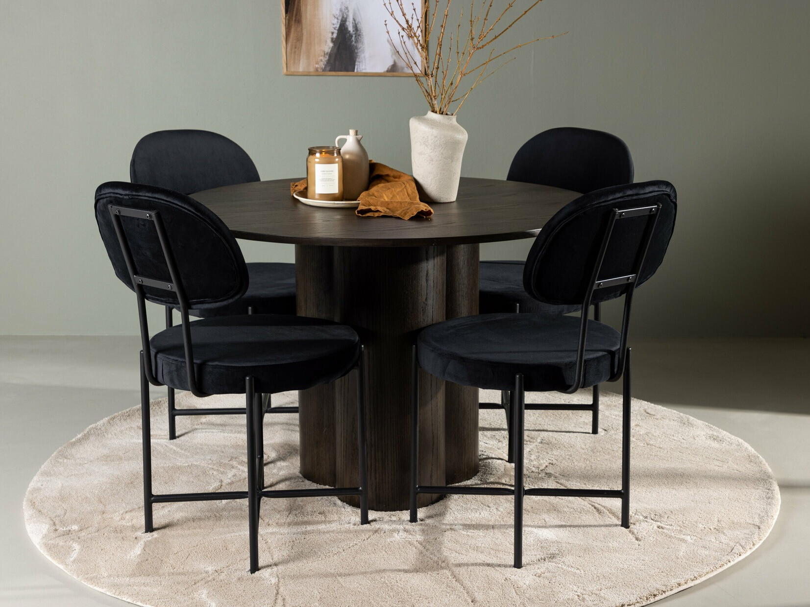 Conjunto para refeições Dallas 4605 (Noz escura)