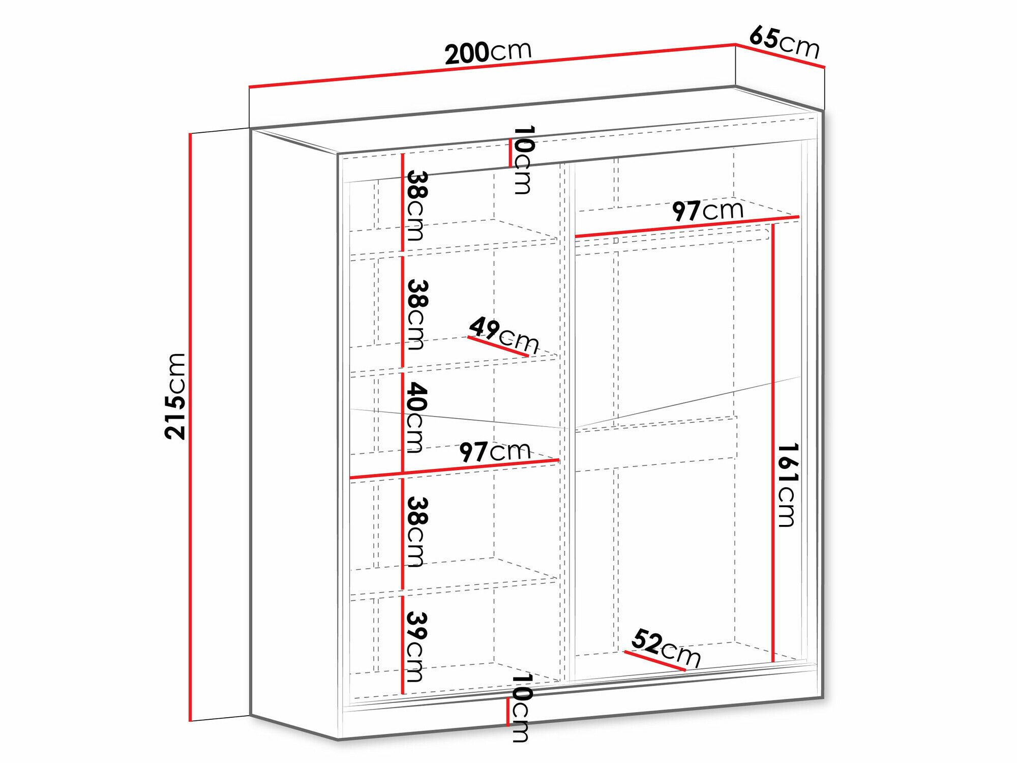 Roupeiro Tenreme 100 (Carvalho + Preto)