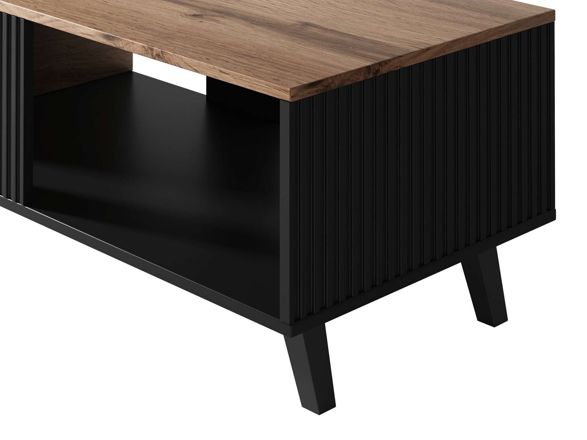 Mesa para revistas Luelia 118 (Preto + Carvalho wotan)