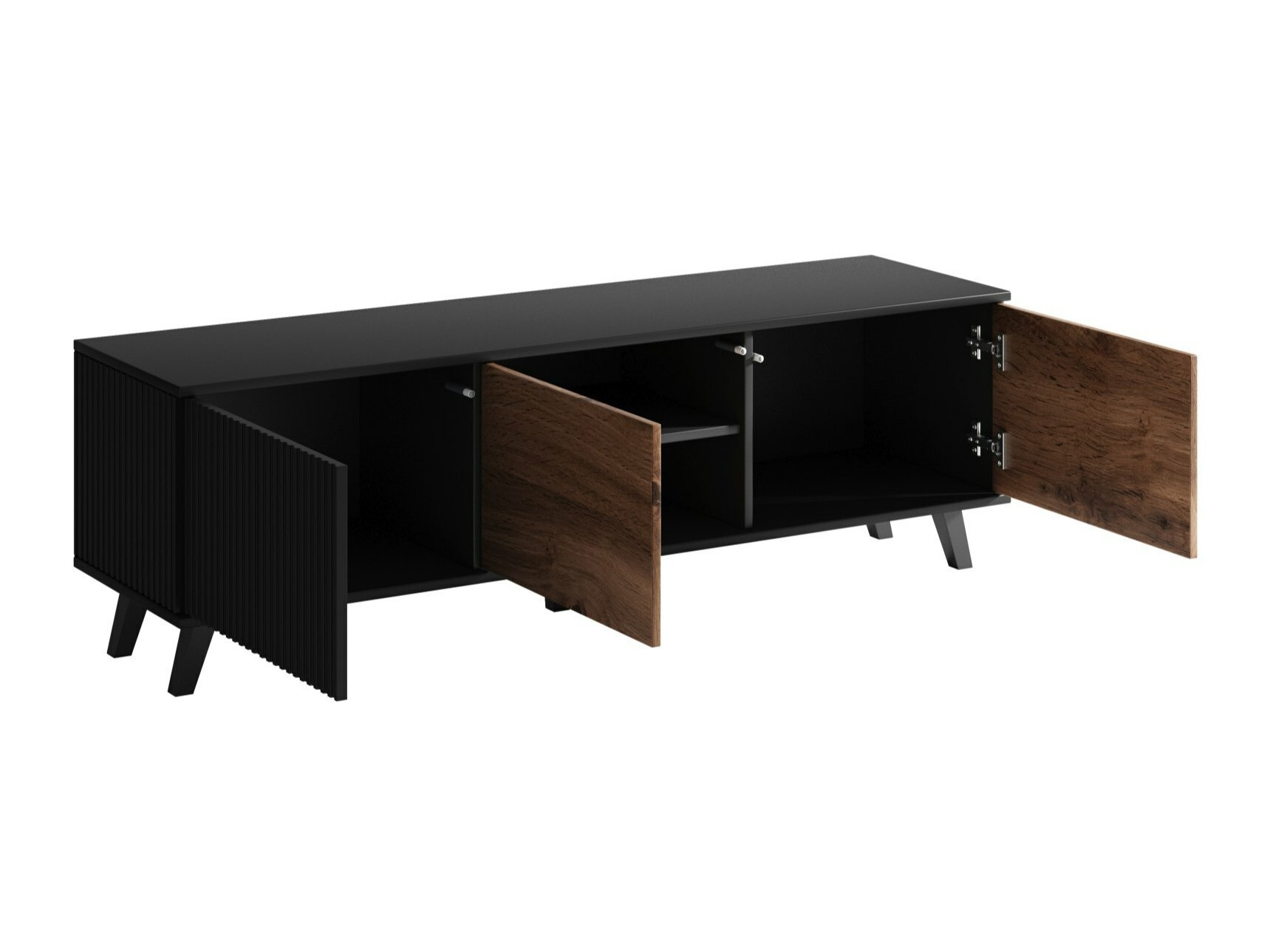 Móvel de TV Luelia 116 (Preto + Carvalho wotan)