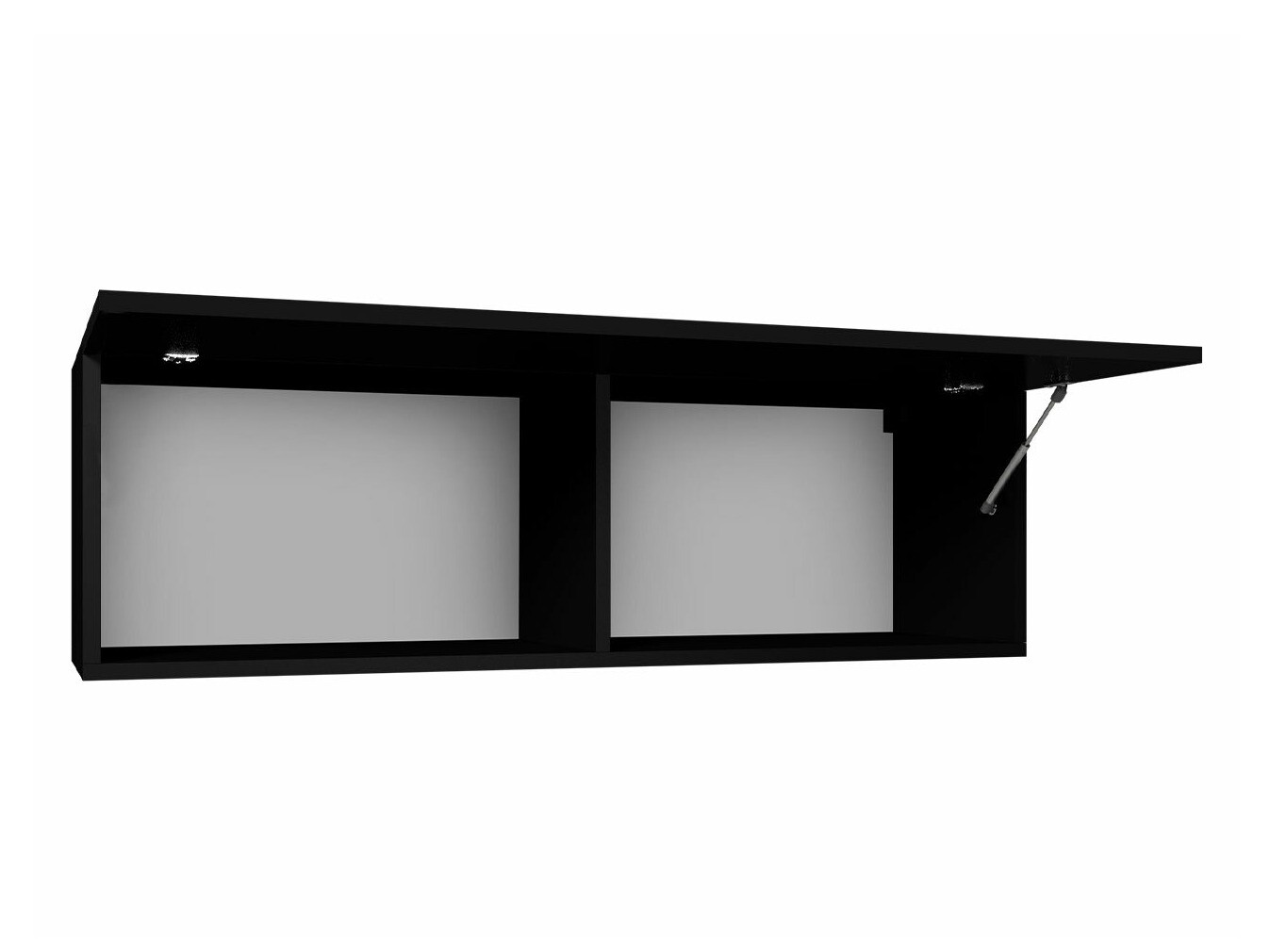 Armário suspenso Tivdalu 101 (Preto + Preto brilhante)