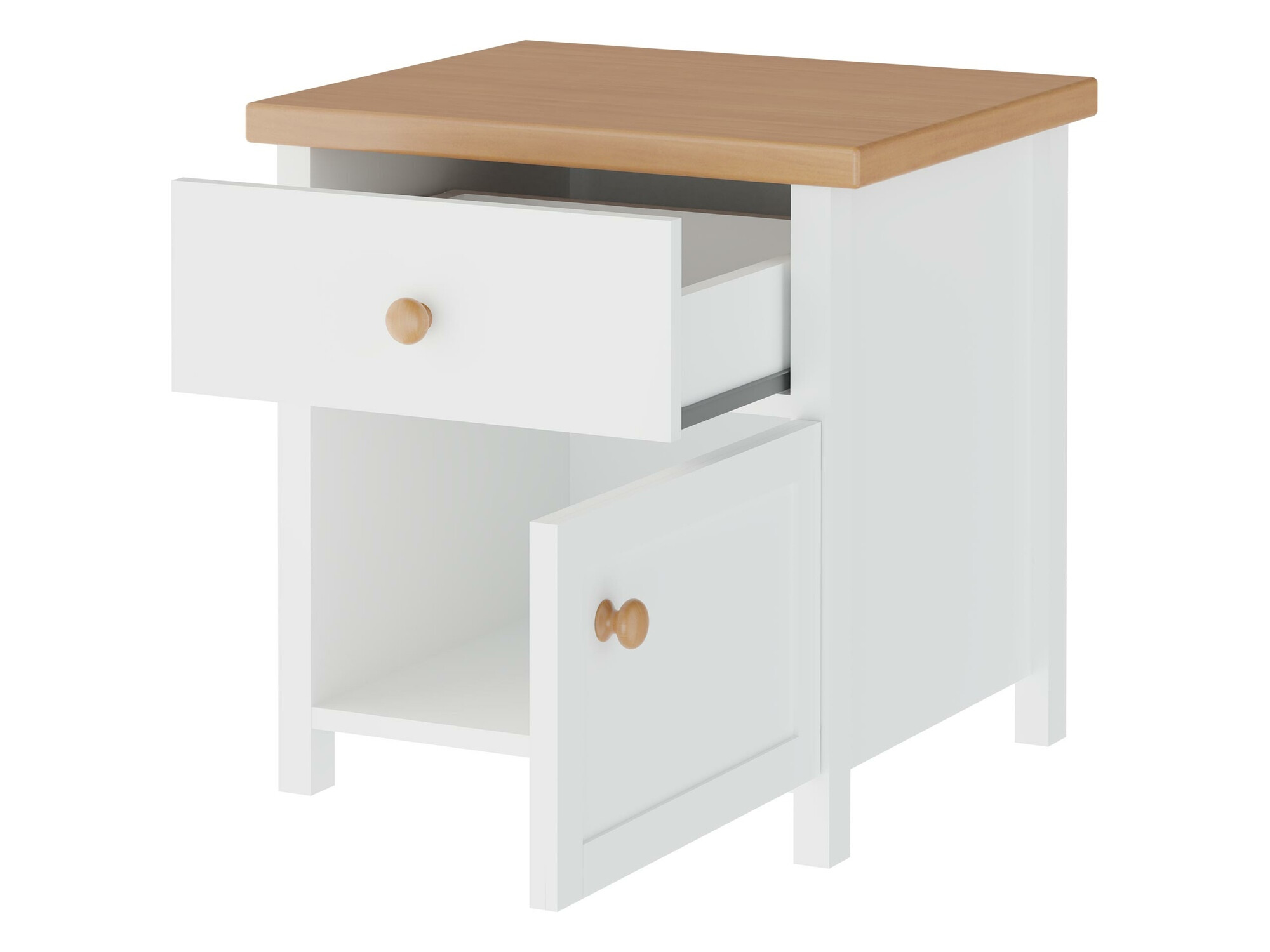 Mesa de cabeceira Romelbo 138 (Branco + Carvalho)