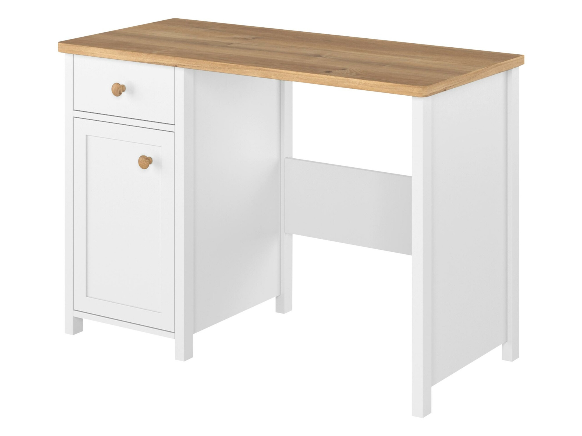 Mesa de escritório Romelbo 139 (Branco + Carvalho)