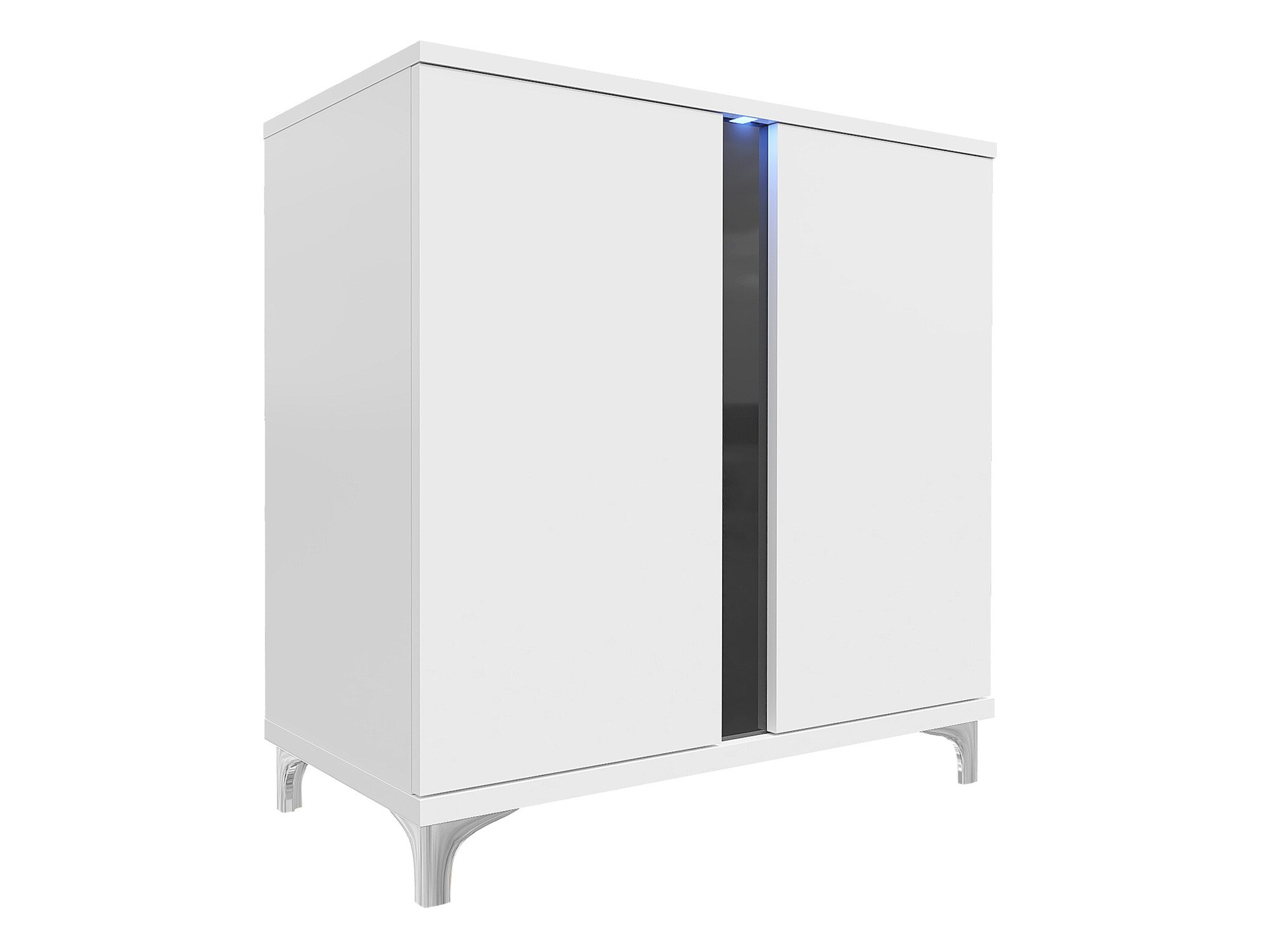 Aparador Livseri 102 (Branco + Branco brilhante + Preto brilhante)