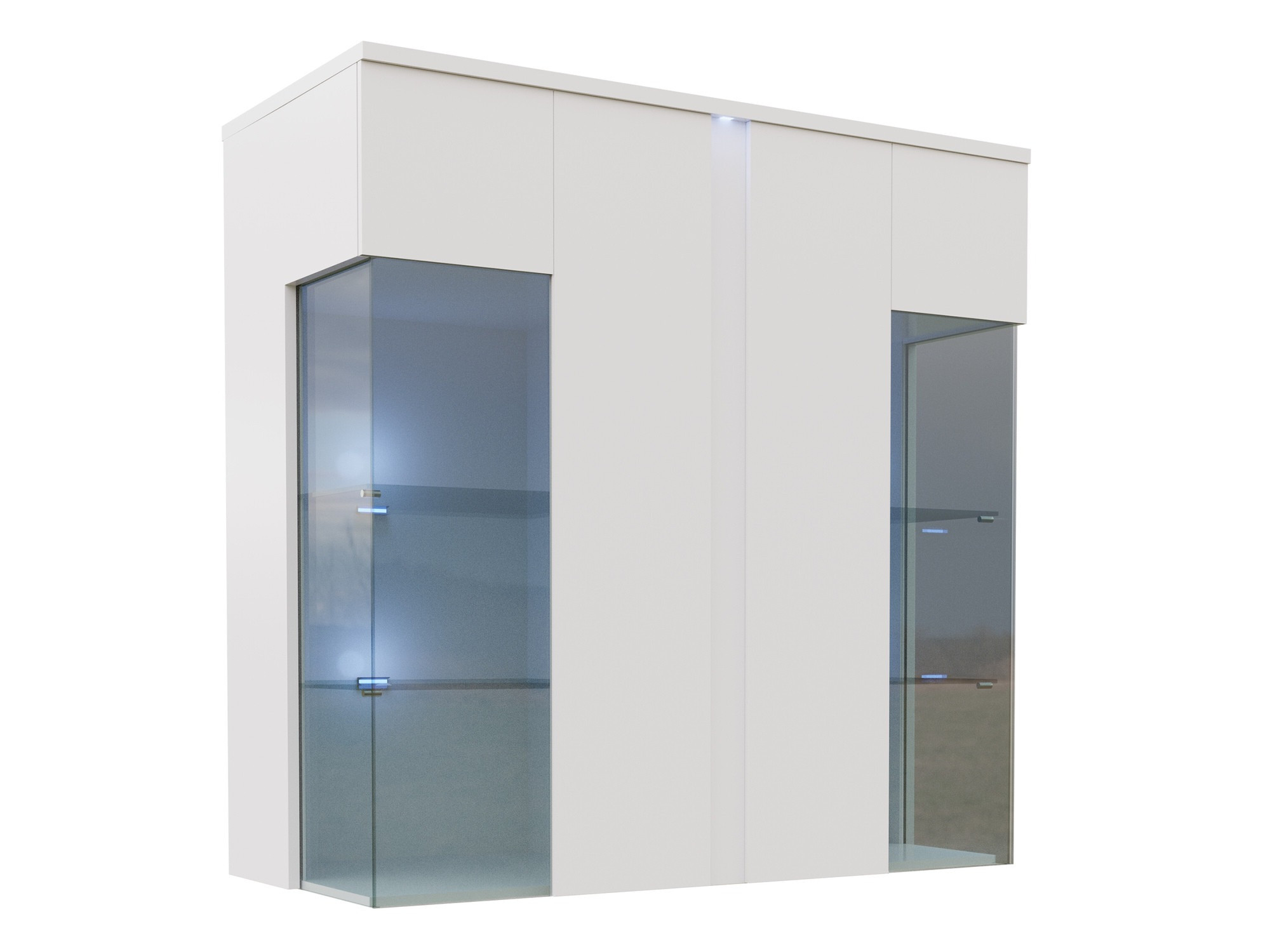 Aparador Florem III (Branco + Branco brilhante)