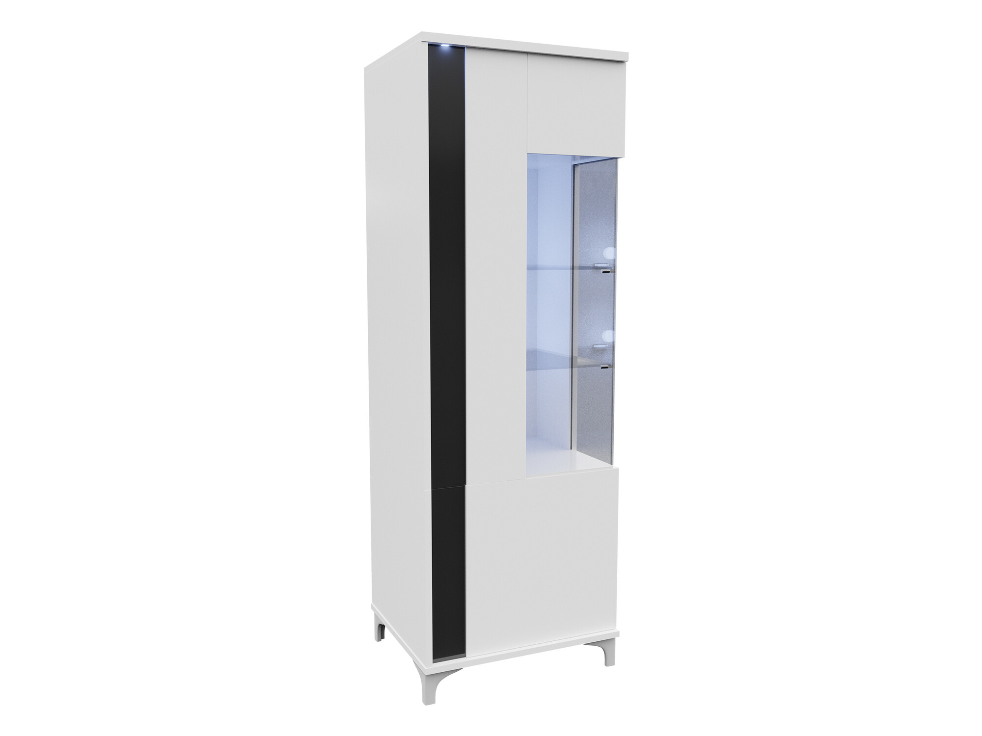 Estante Florem (Branco + Branco brilhante + Preto brilhante)