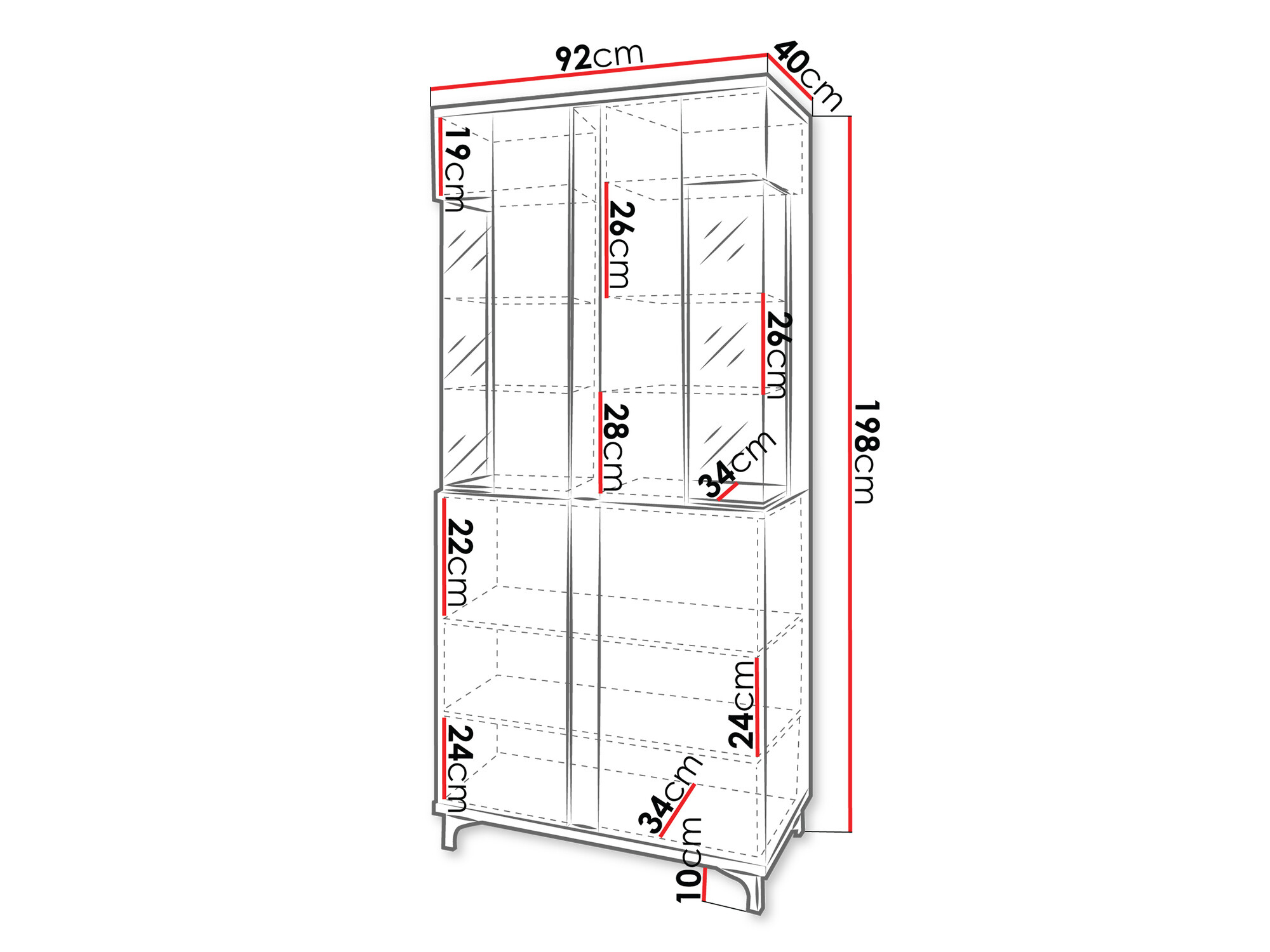 Estante Florem IV (Branco + Branco brilhante + Madeira clara)