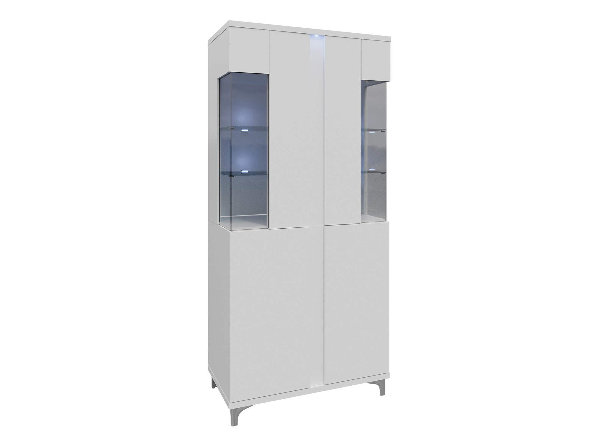 Estante Livseri 116 (Branco + Branco brilhante)