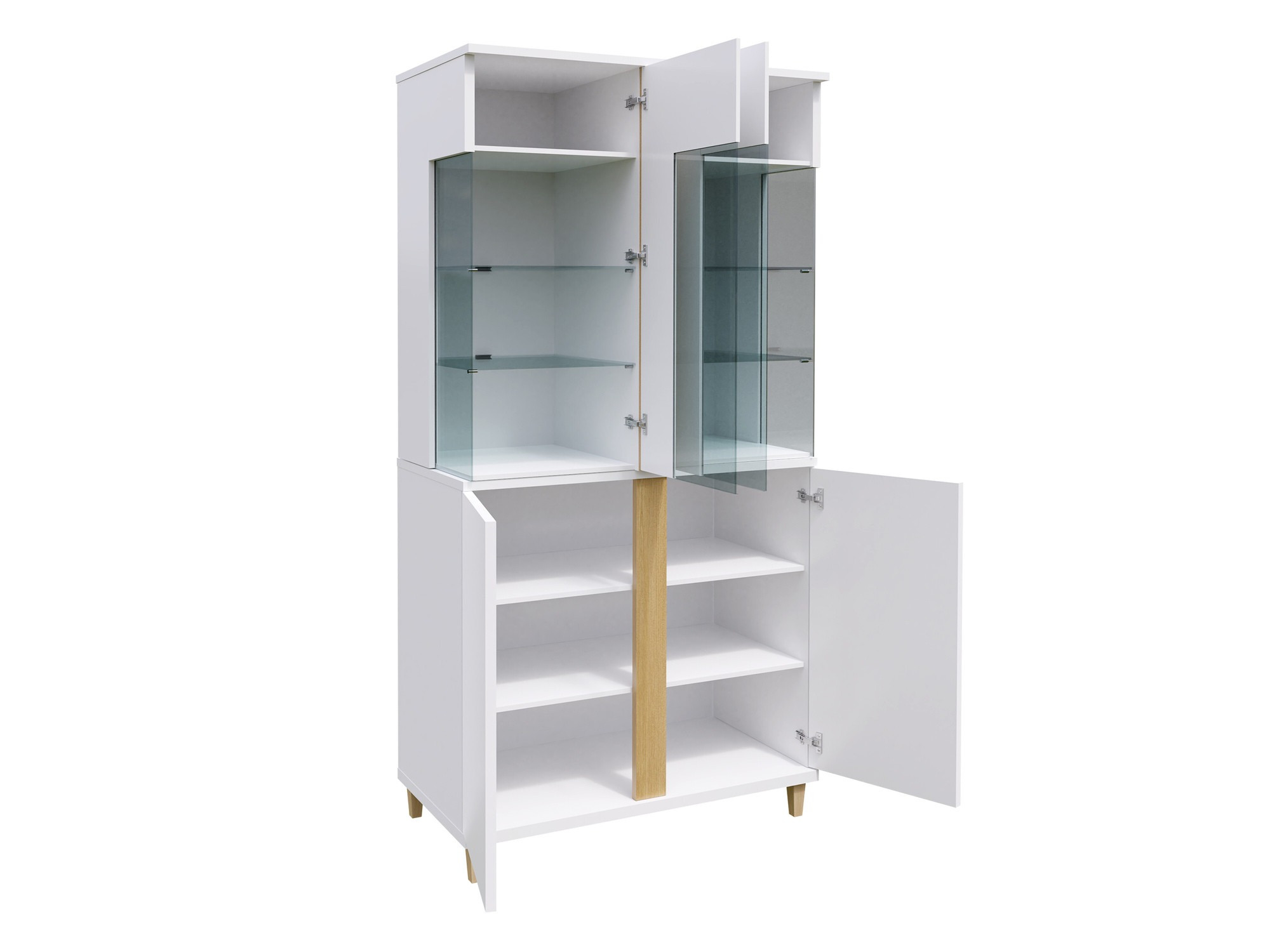 Estante Livseri 116 (Branco + Branco brilhante)