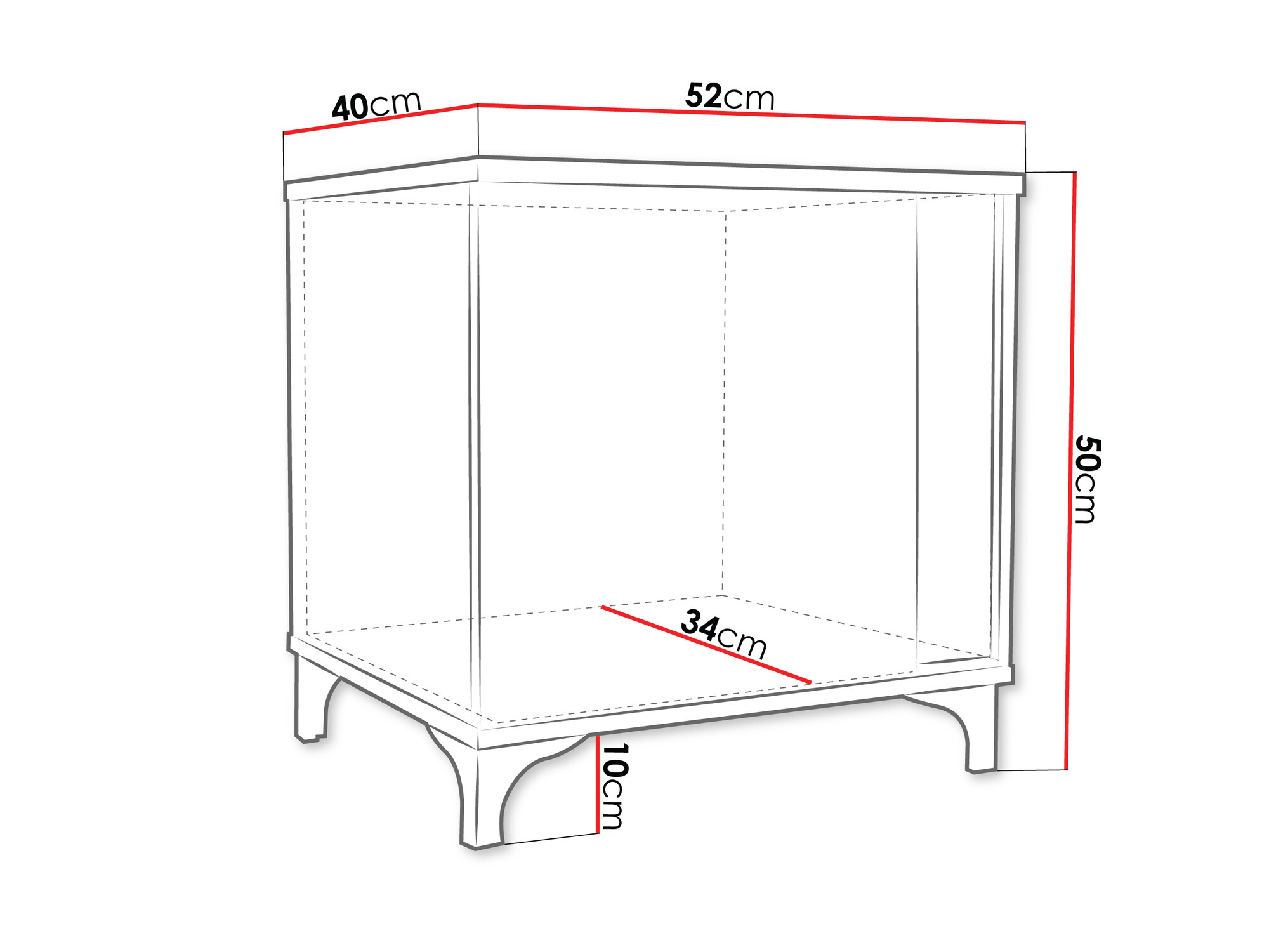 Mesa de cabeceira Florem I (Branco + Branco brilhante + Madeira clara)
