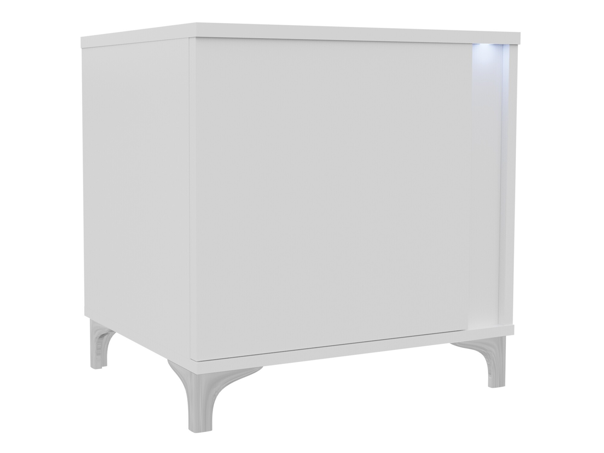 Mesa de cabeceira Florem I (Branco + Branco brilhante)