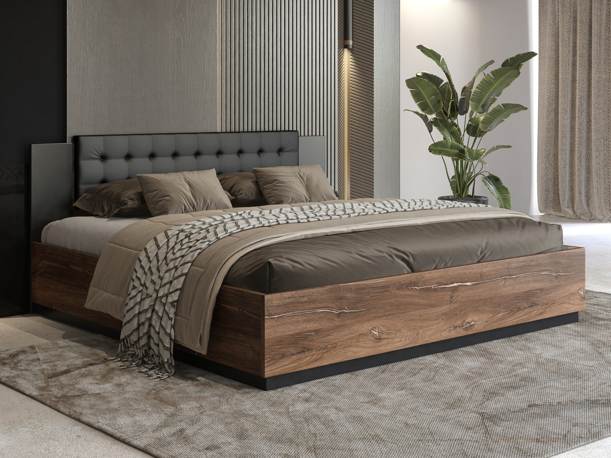 Cama Felelie 104 (Tamus Flagstaf carvalho + Cobre)