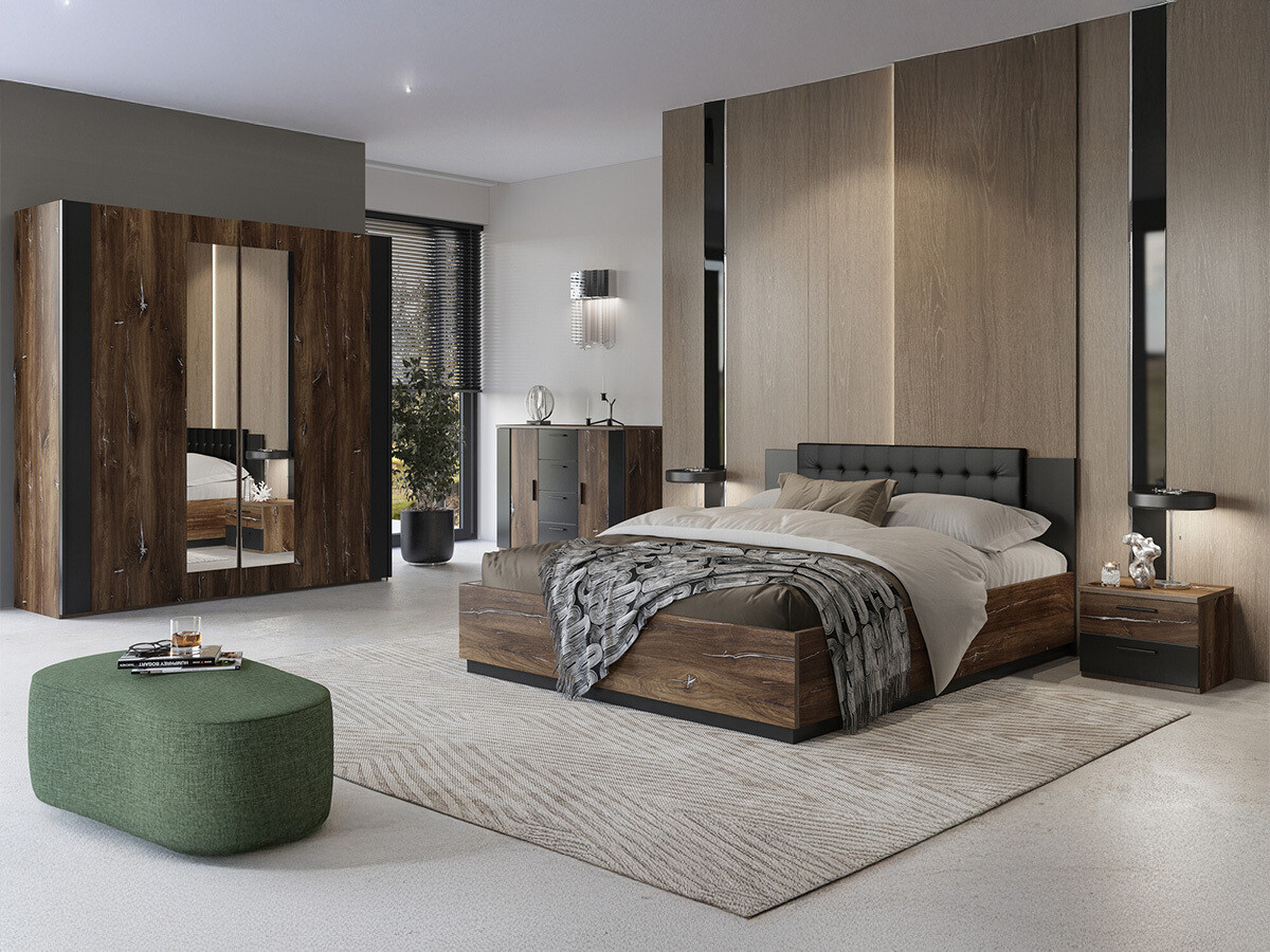 Cama Felelie 104 (Tamus Flagstaf carvalho + Prata)
