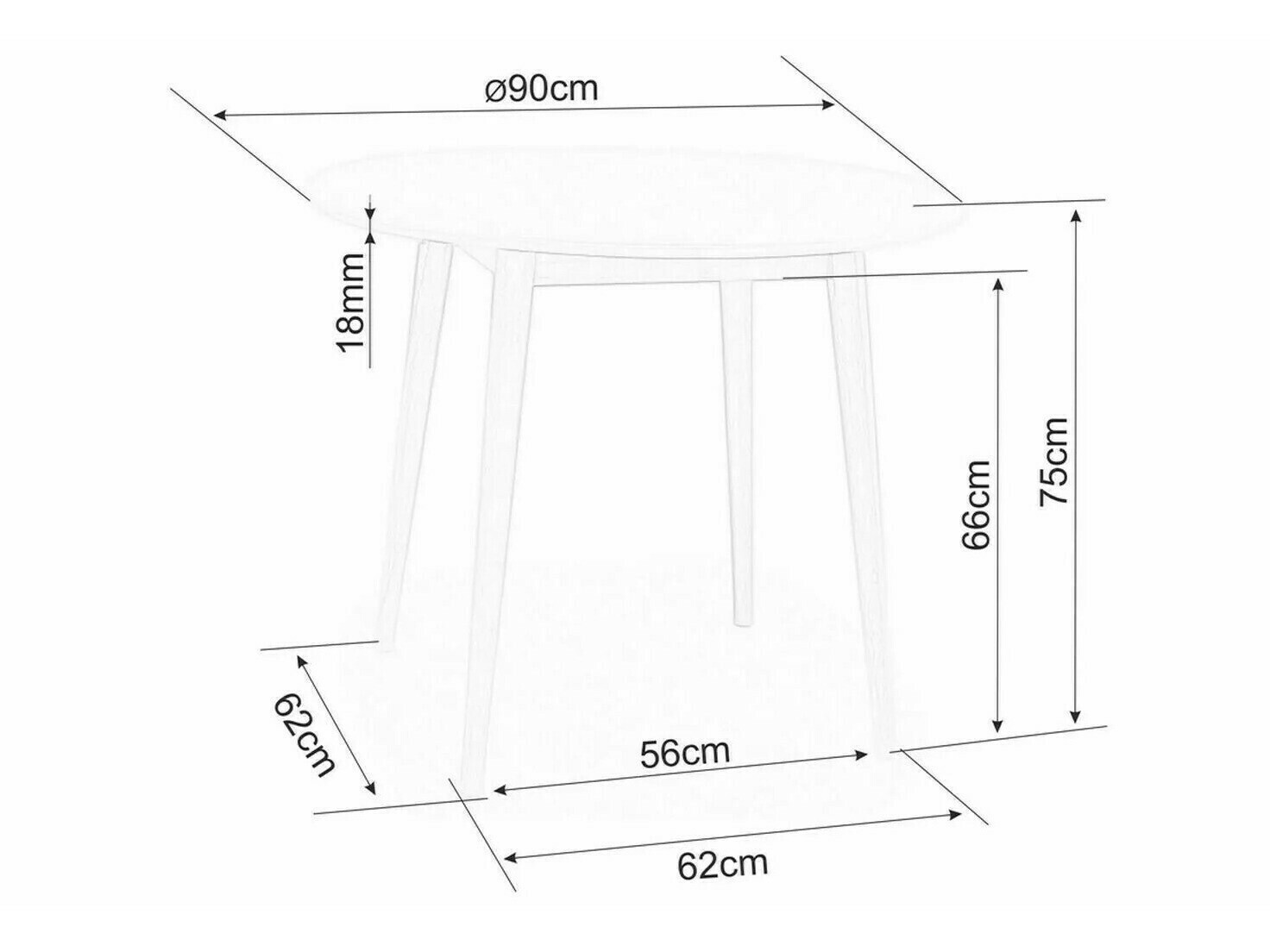 Mesa Detroit 641 (Branco + Carvalho)