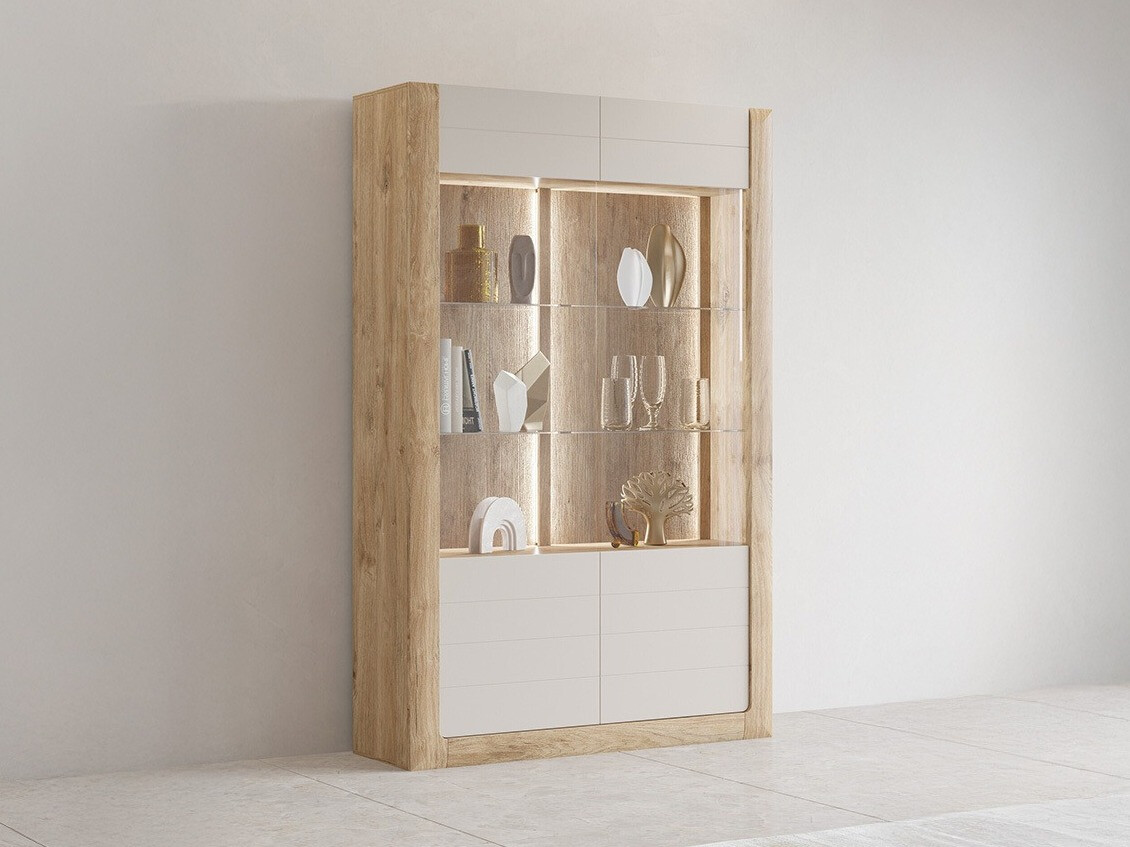 Estante Sovera 102 (Carvalho dourado + Caxemira)