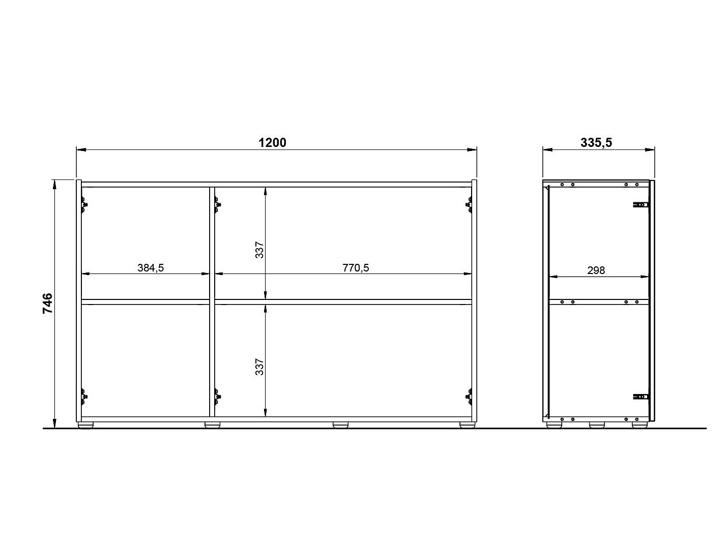 Aparador Evarsoa 102 (Grafite + Navarra carvalho)