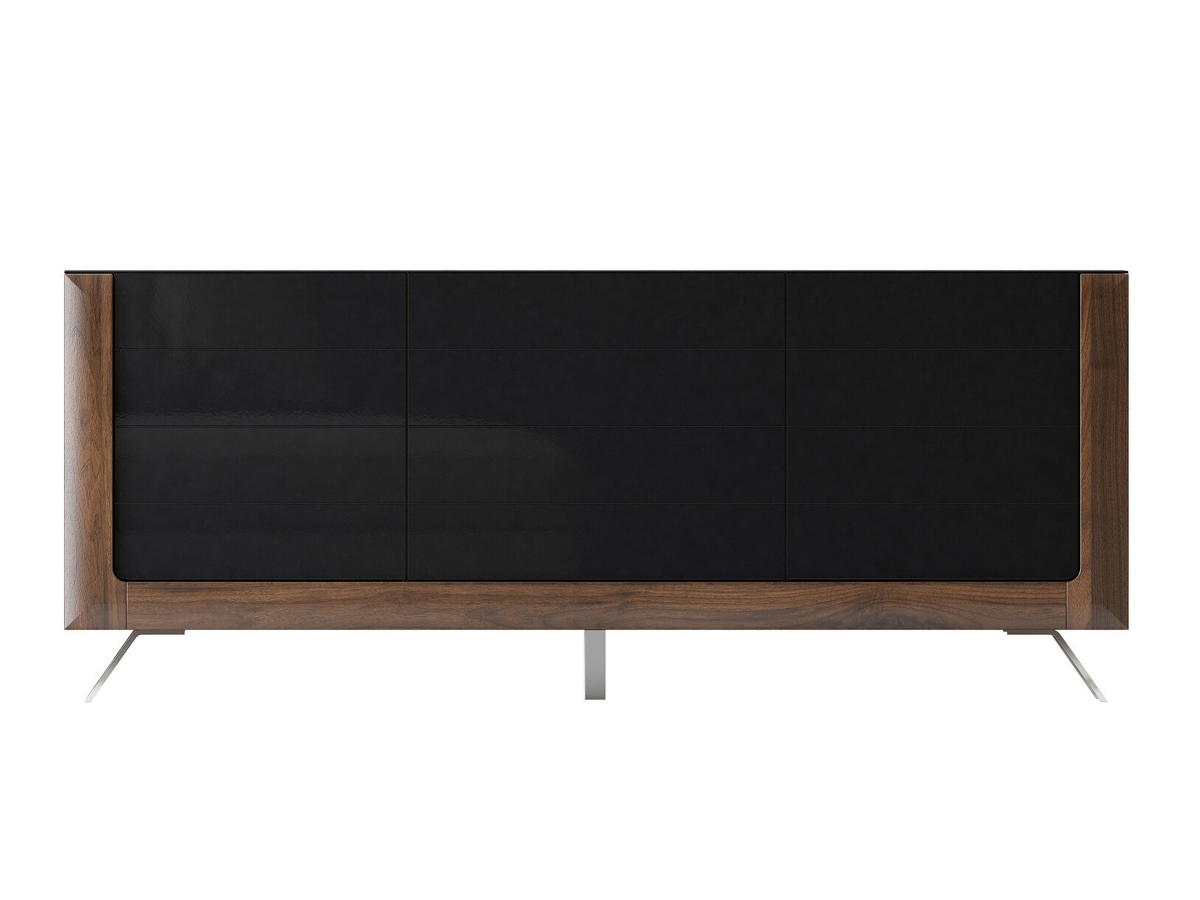 Aparador Sovera 103 (Noz + Preto brilhante)