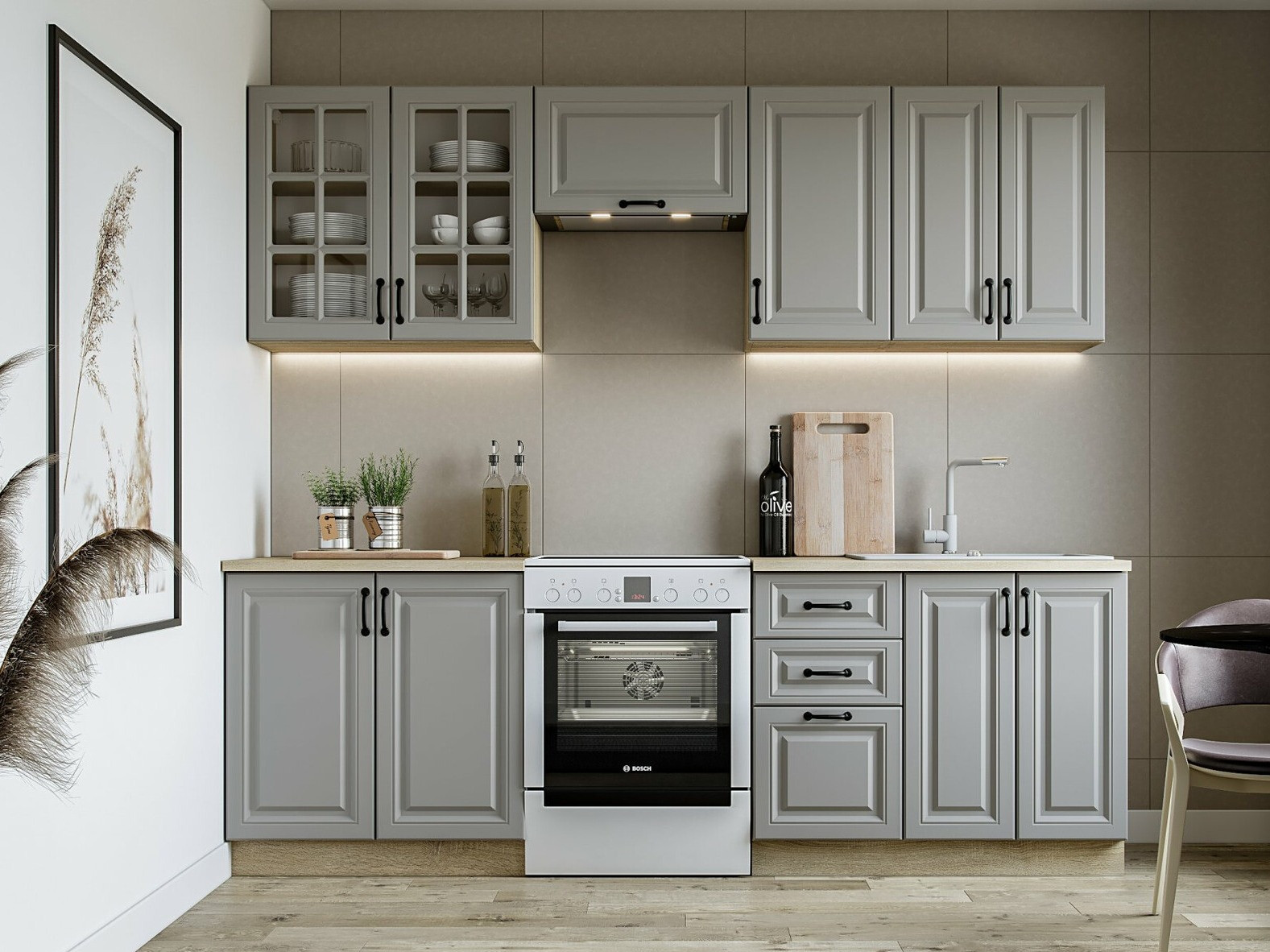 Conjunto para cozinha Houston 1877 (Cinzento)