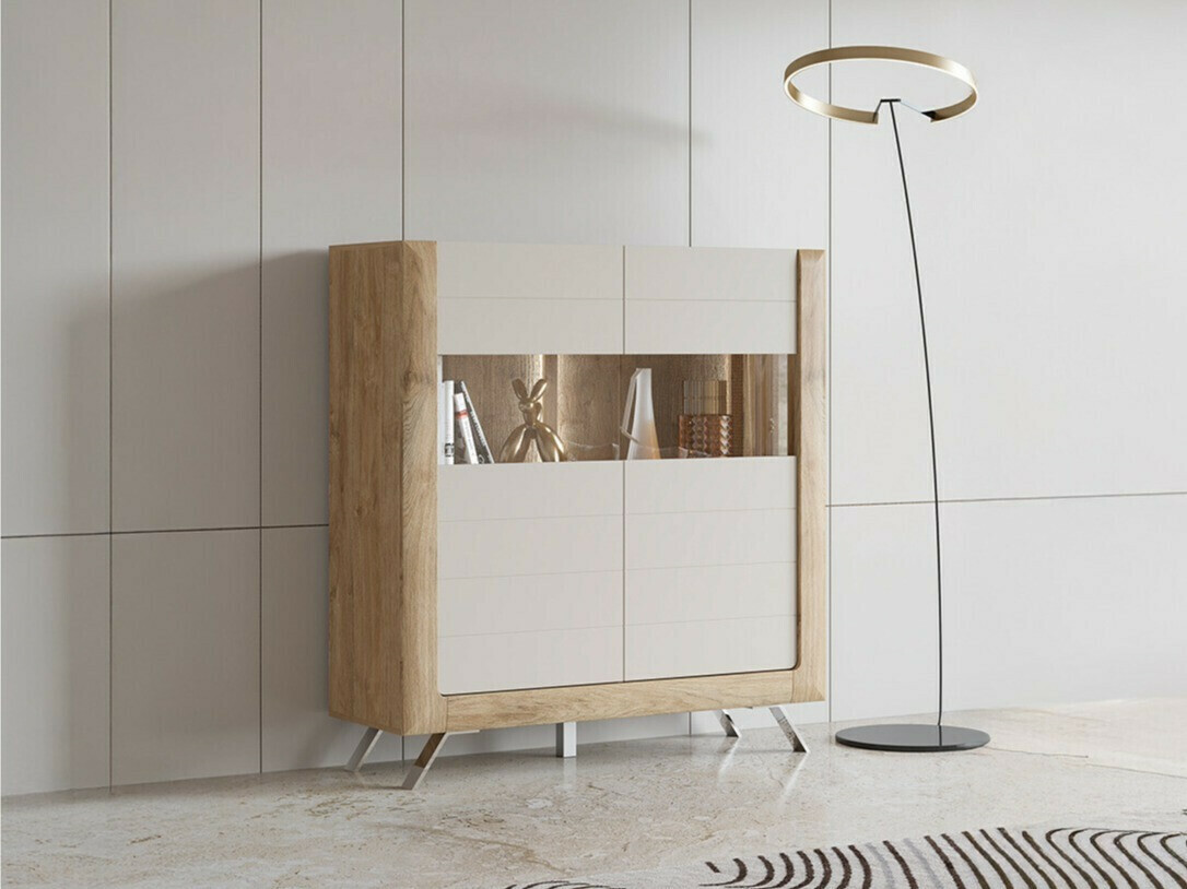 Estante Sovera 106 (Carvalho dourado + Cinzento claro)