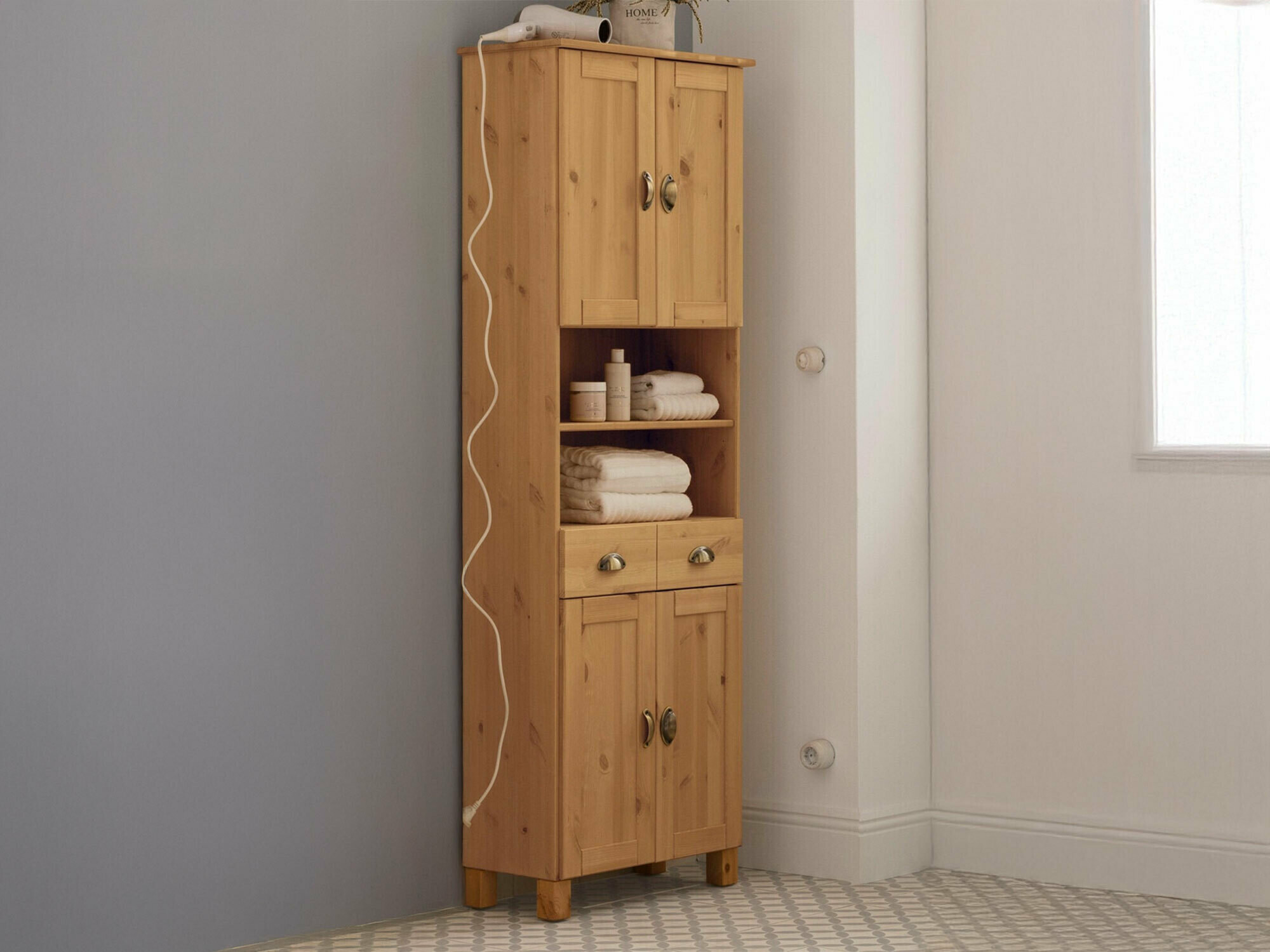 Armário colocado para casa de banho Serelbu 106 (Castanho claro)