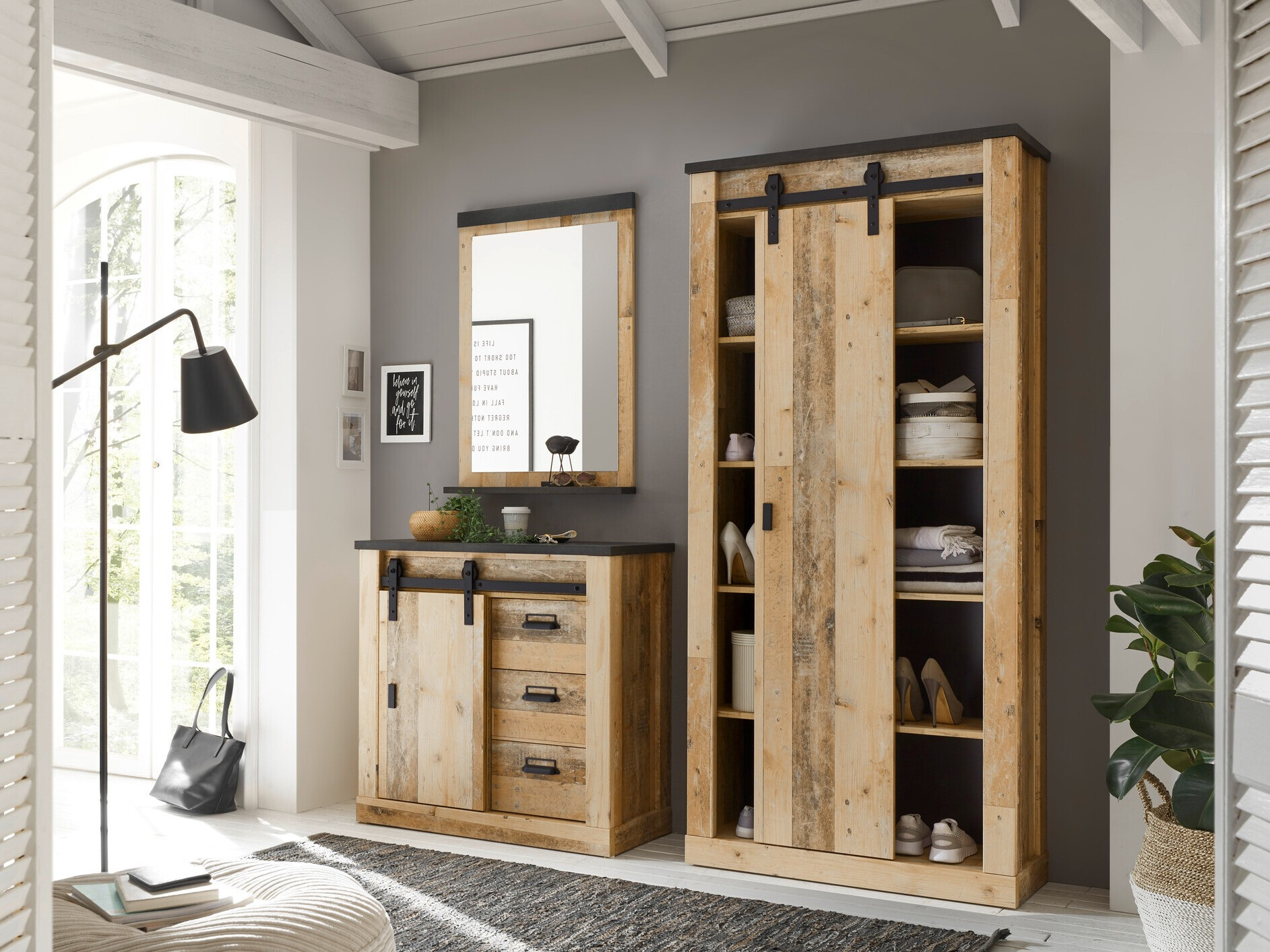 Conjunto para corredor Cirtale 129 (Árvore envelhecida + Antracite)