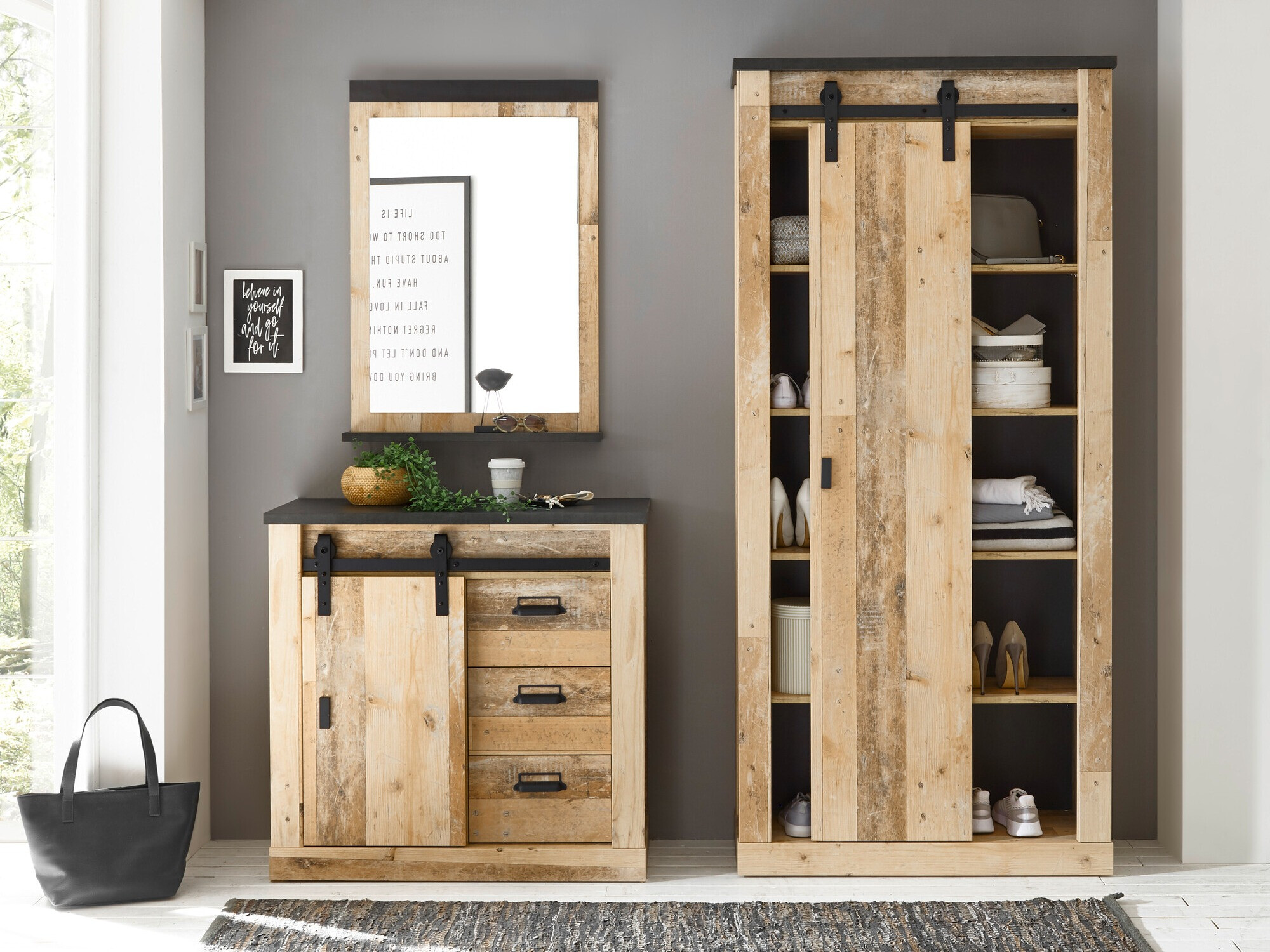 Conjunto para corredor Cirtale 129 (Árvore envelhecida + Antracite)