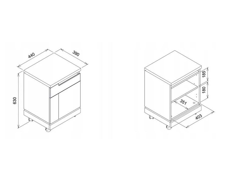 Bloco de gavetas Elicali 112