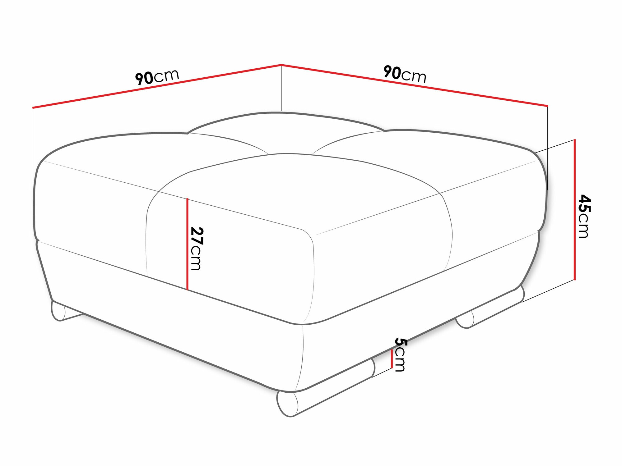 Banco estofado Camden 104 (Velo 621)