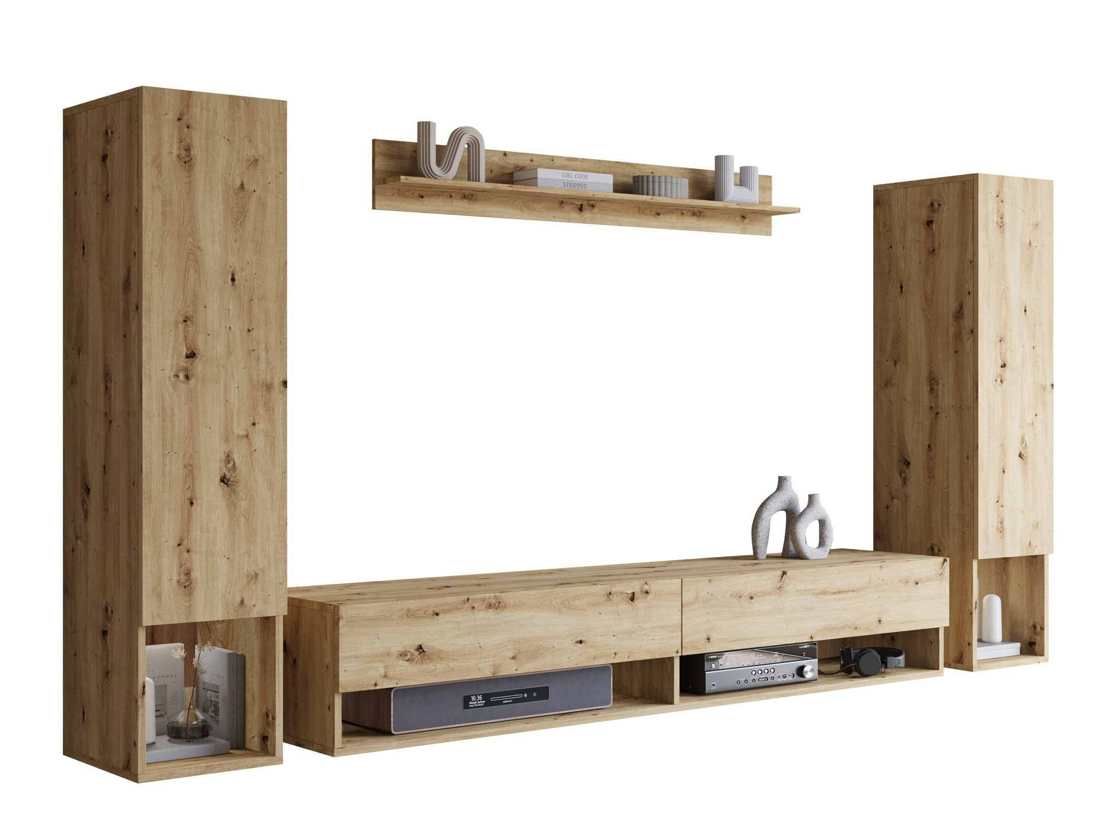 Conjunto para sala de estar Sarasota 176 (Carvalho Artisan)