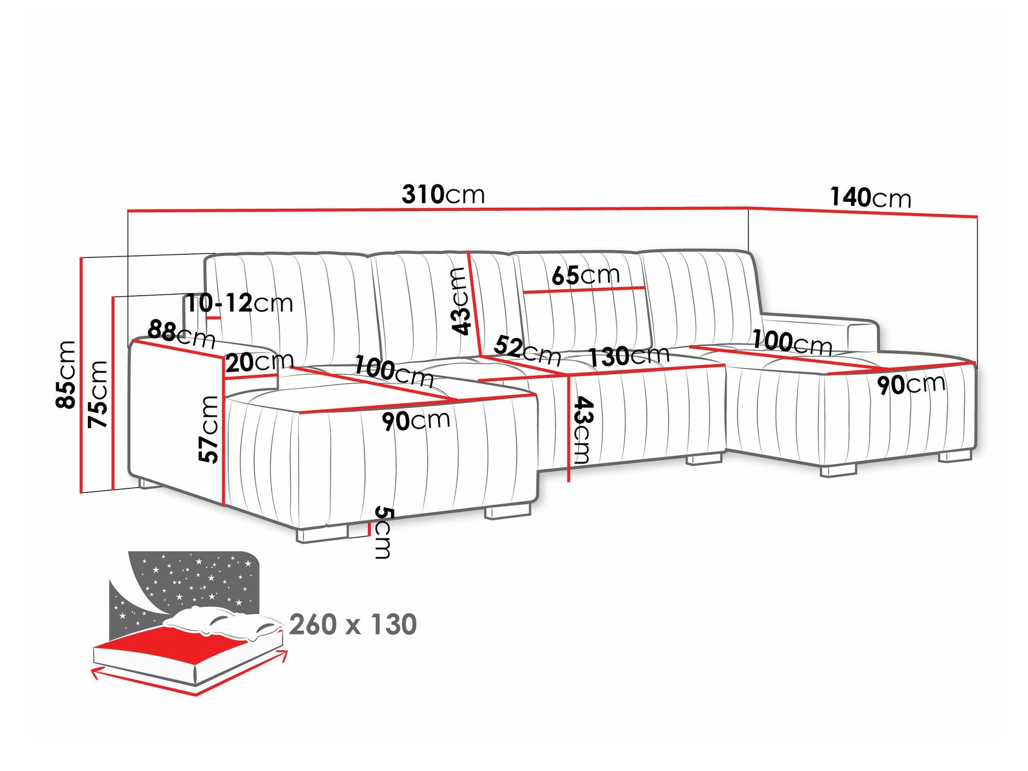 Sofá de canto Columbus 232 (Manila 02)