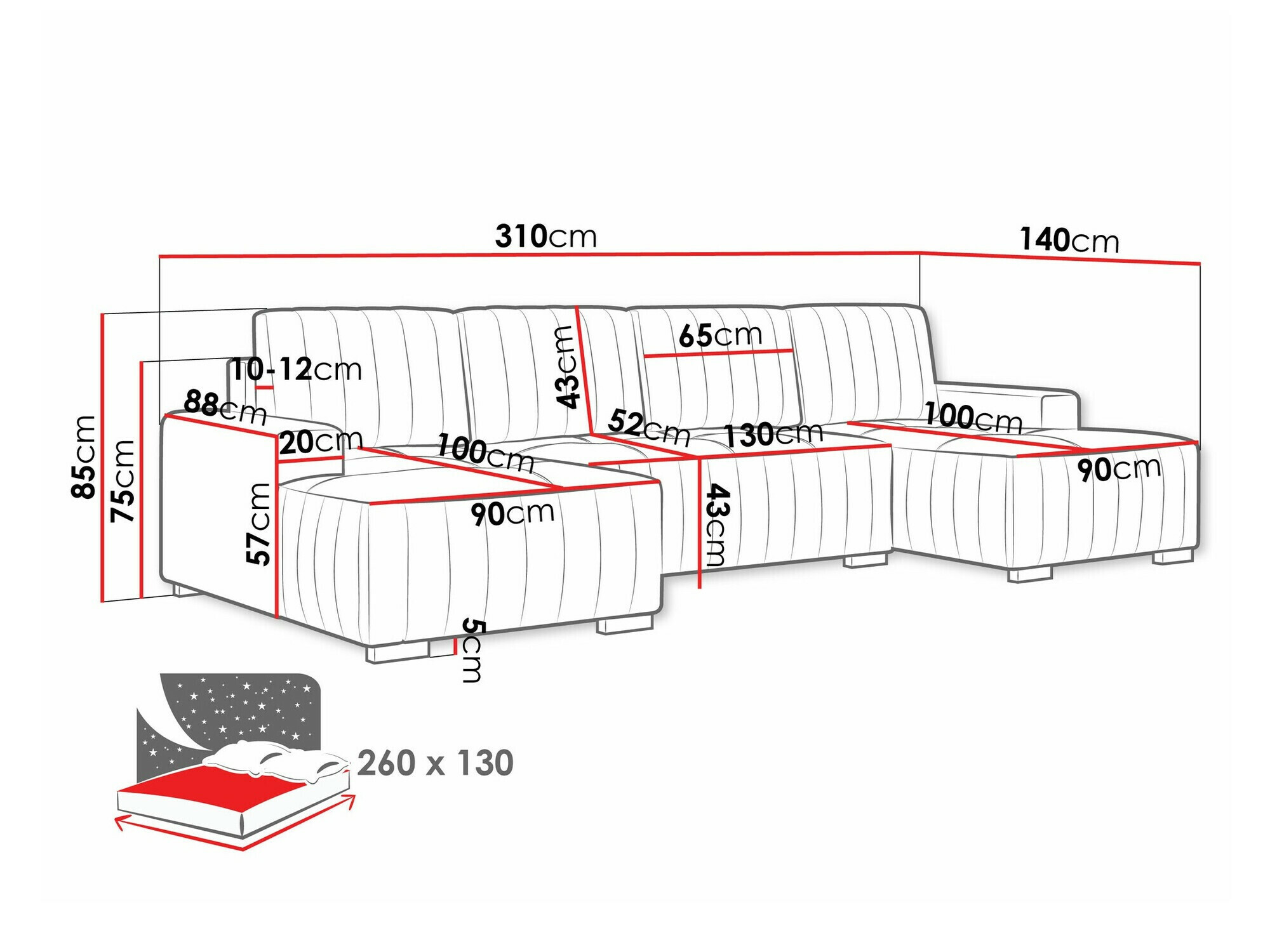 Sofá de canto Columbus 232 (Manila 05)