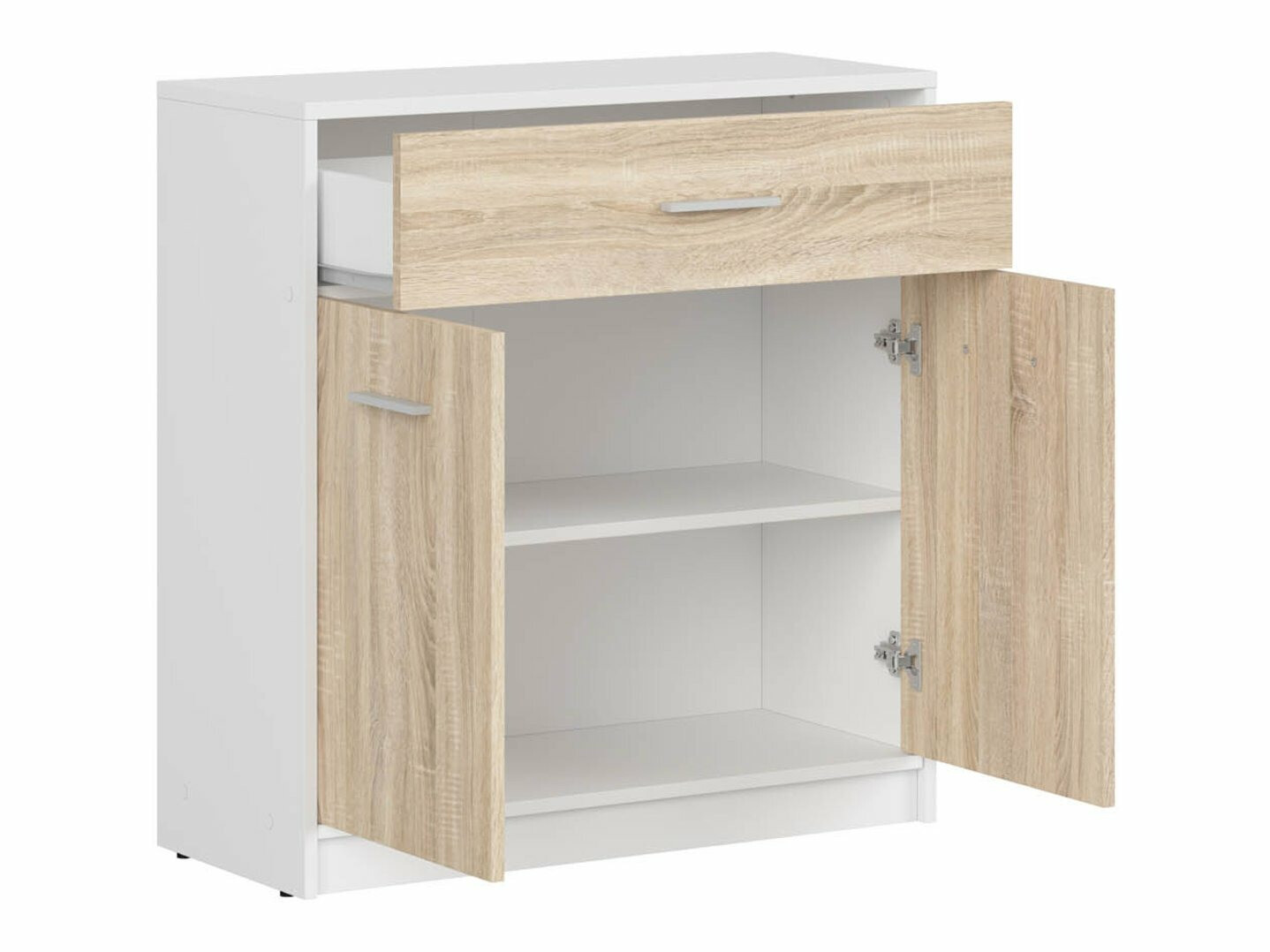 Cómoda Novsore 115 (Branco + Carvalho sonoma)