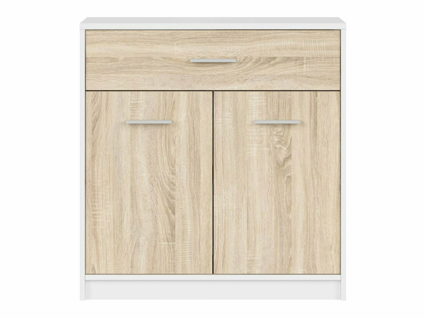 Cómoda Novsore 115 (Branco + Carvalho sonoma)