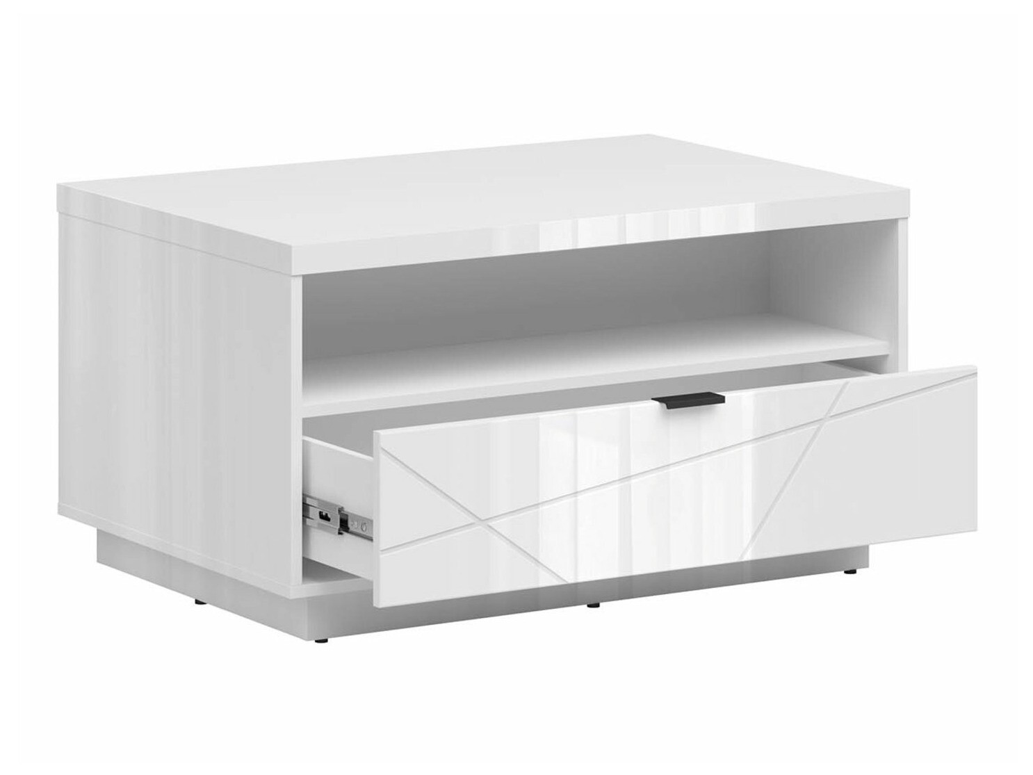 Mesa de centro Fivale 117 (Branco brilhante + Branco)