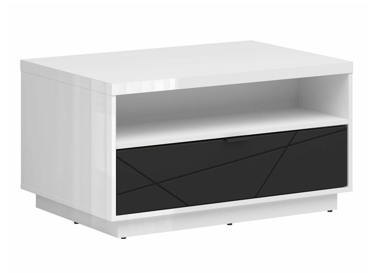 Mesa de centro Fivale 117 (Branco brilhante + Preto matte)