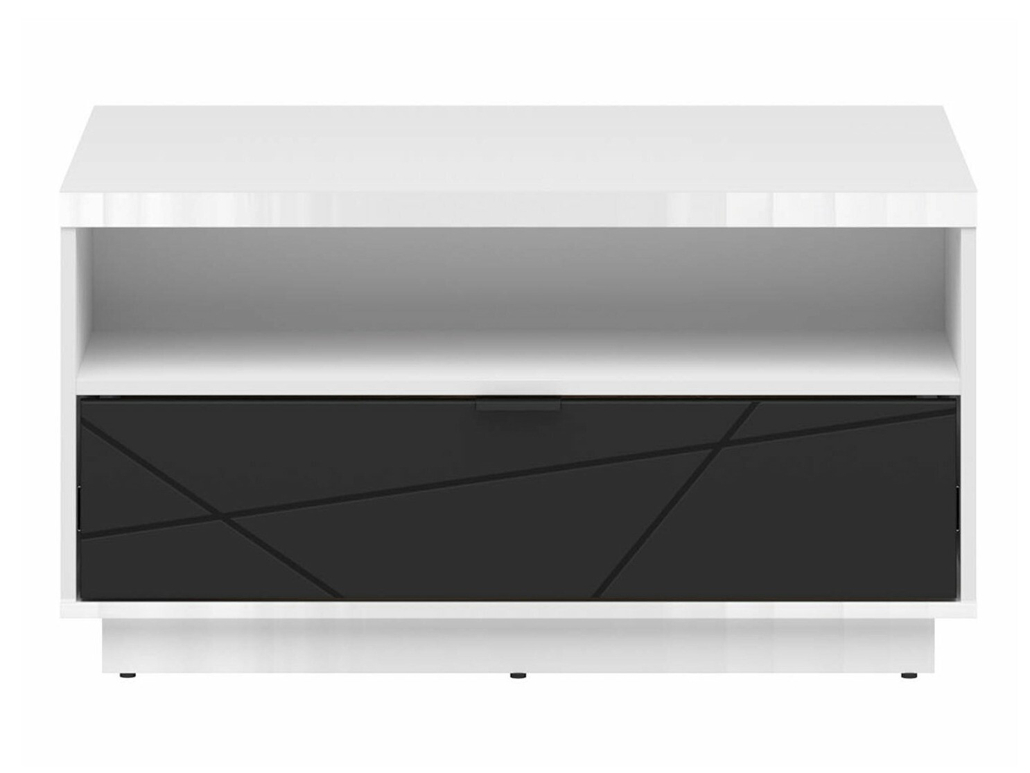 Mesa de centro Fivale 117 (Branco brilhante + Preto matte)