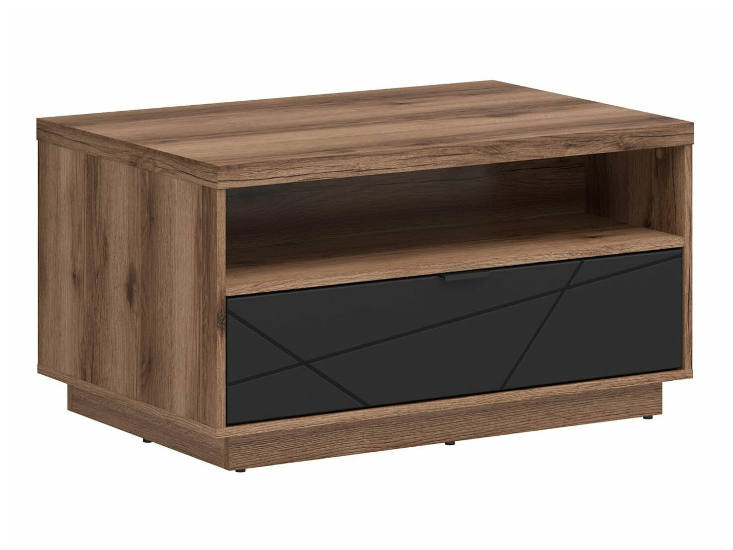 Mesa de centro Fivale 117 (Carvalho delano escuro + Preto matte)