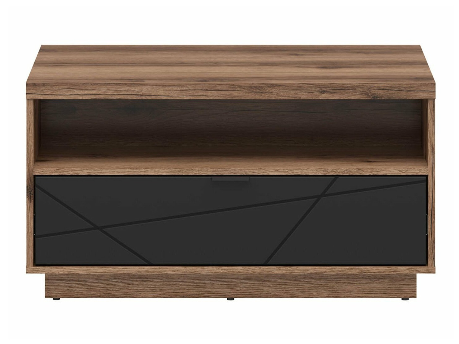 Mesa de centro Fivale 117 (Carvalho delano escuro + Preto matte)