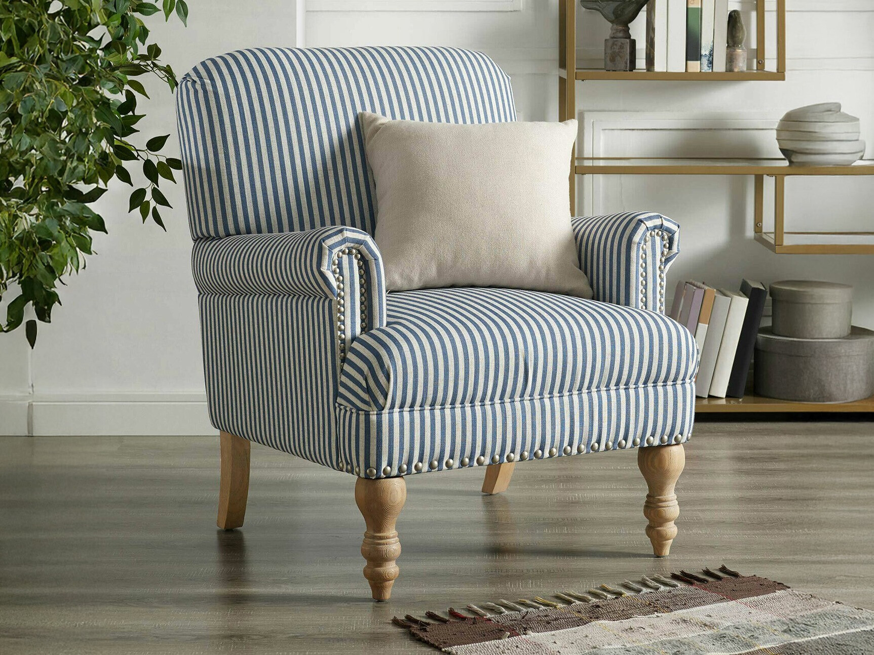 Poltrona Tulsa 466 (Branco + Azul)