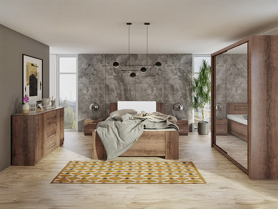 Conjunto para quarto Catromi 113 (Carvalho do Monastery + Soft Pik 017)