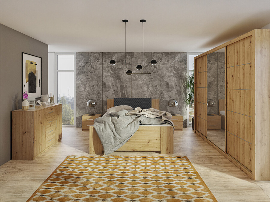 Conjunto para quarto Catromi 116 (Carvalho Artisan + Soft Pik 011)
