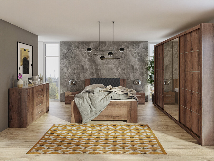 Conjunto para quarto Catromi 116 (Carvalho do Monastery + Soft Pik 011)